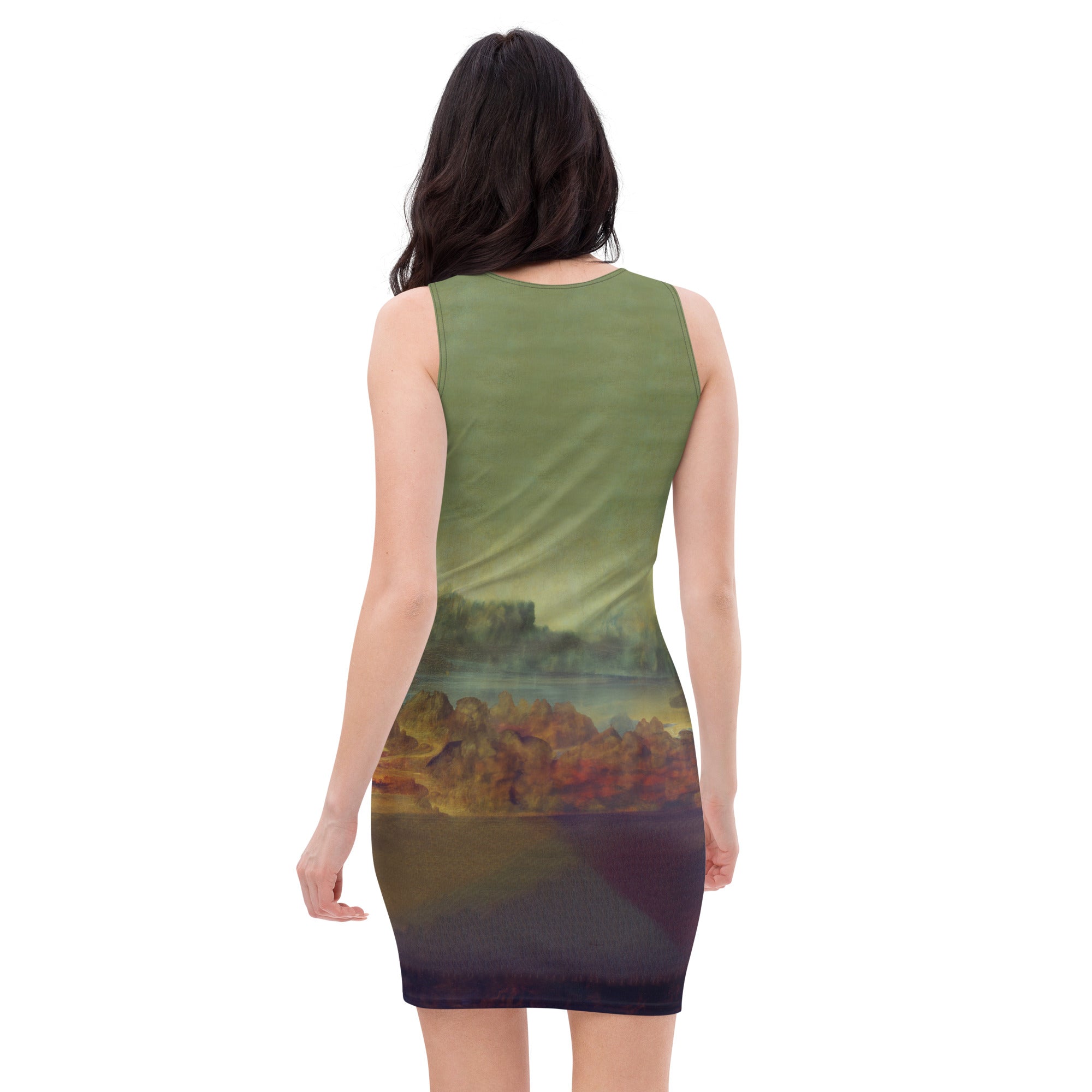 Leonardo da Vinci 'Mona Lisa' beroemde schilderij bodycon-jurk | Premium kunstjurk