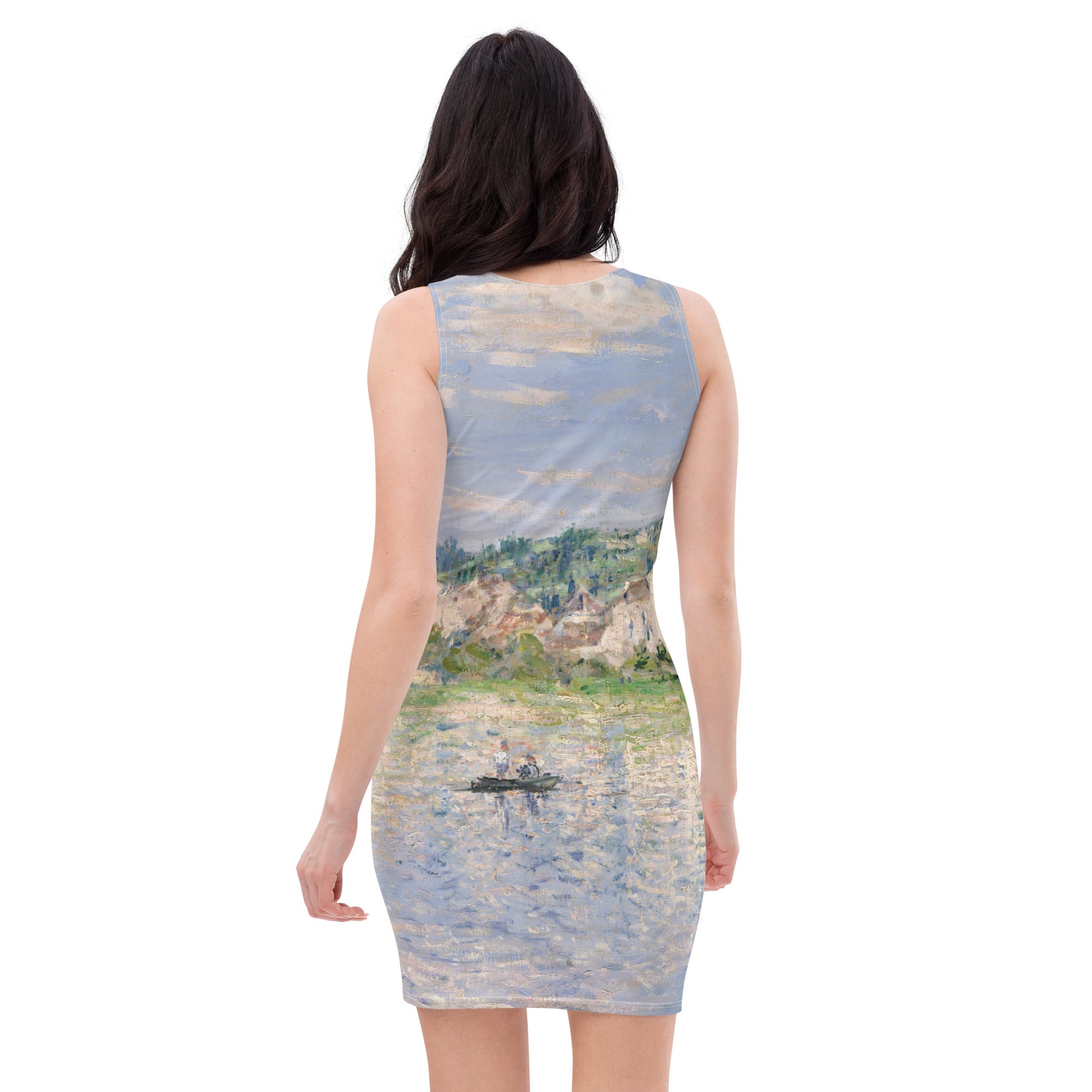 Claude Monet 'Vetheuil in de zomer' beroemde schilderij bodycon-jurk | Premium kunstjurk