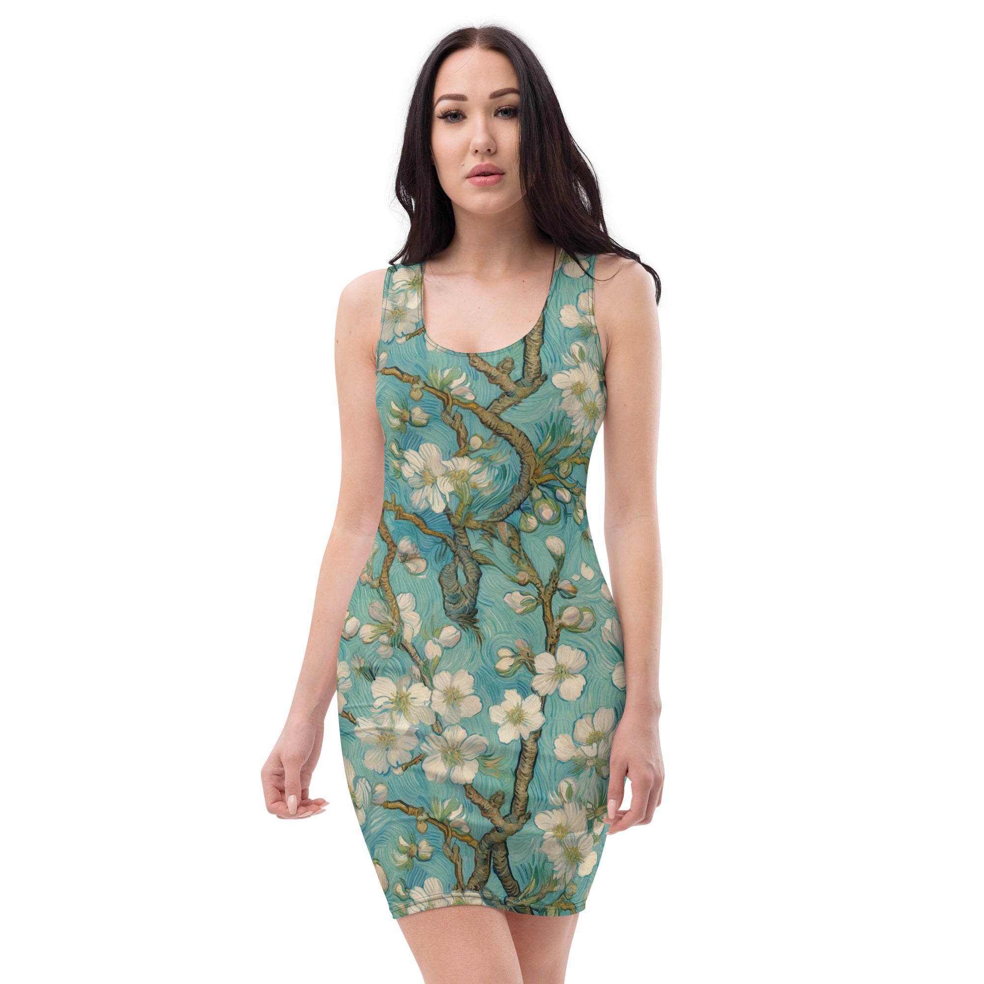 Vincent van Gogh 'Amandelbloesem' beroemde schilderij bodycon-jurk | Premium kunstjurk