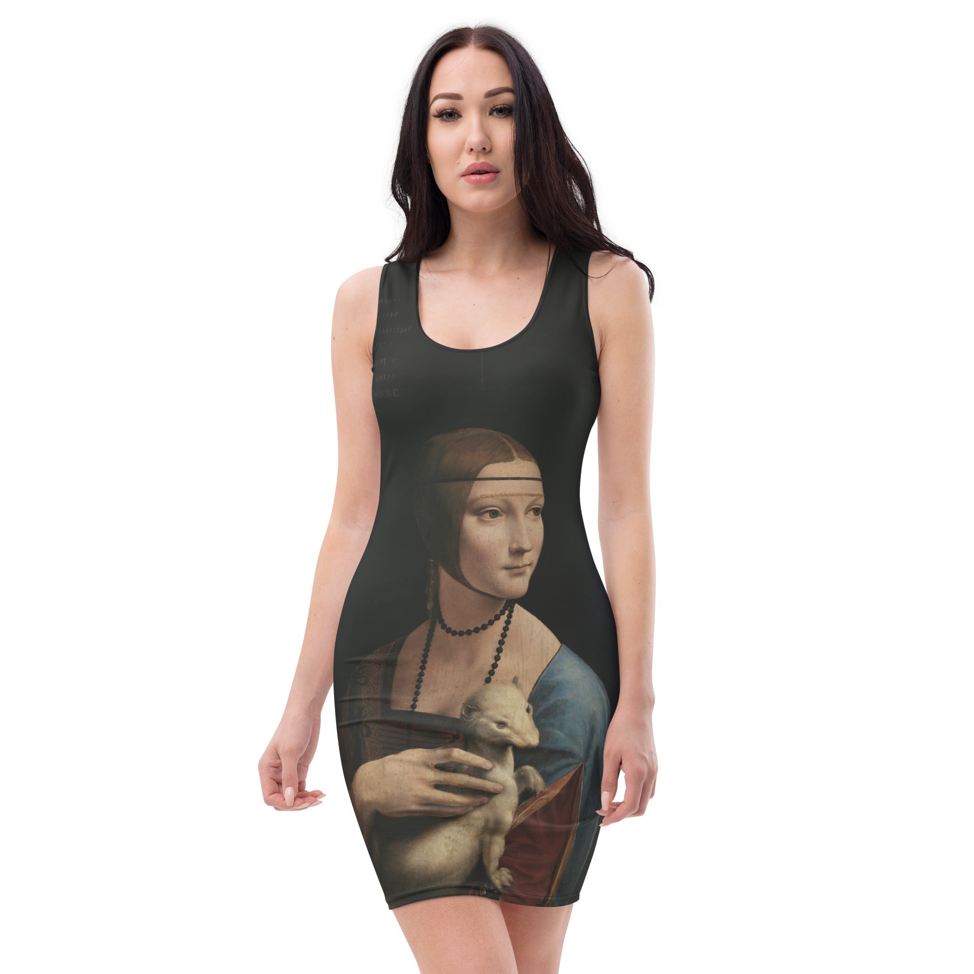 Leonardo da Vinci 'Dame met een hermelijn' beroemde bodyconjurk met schilderij | Premium kunstjurk