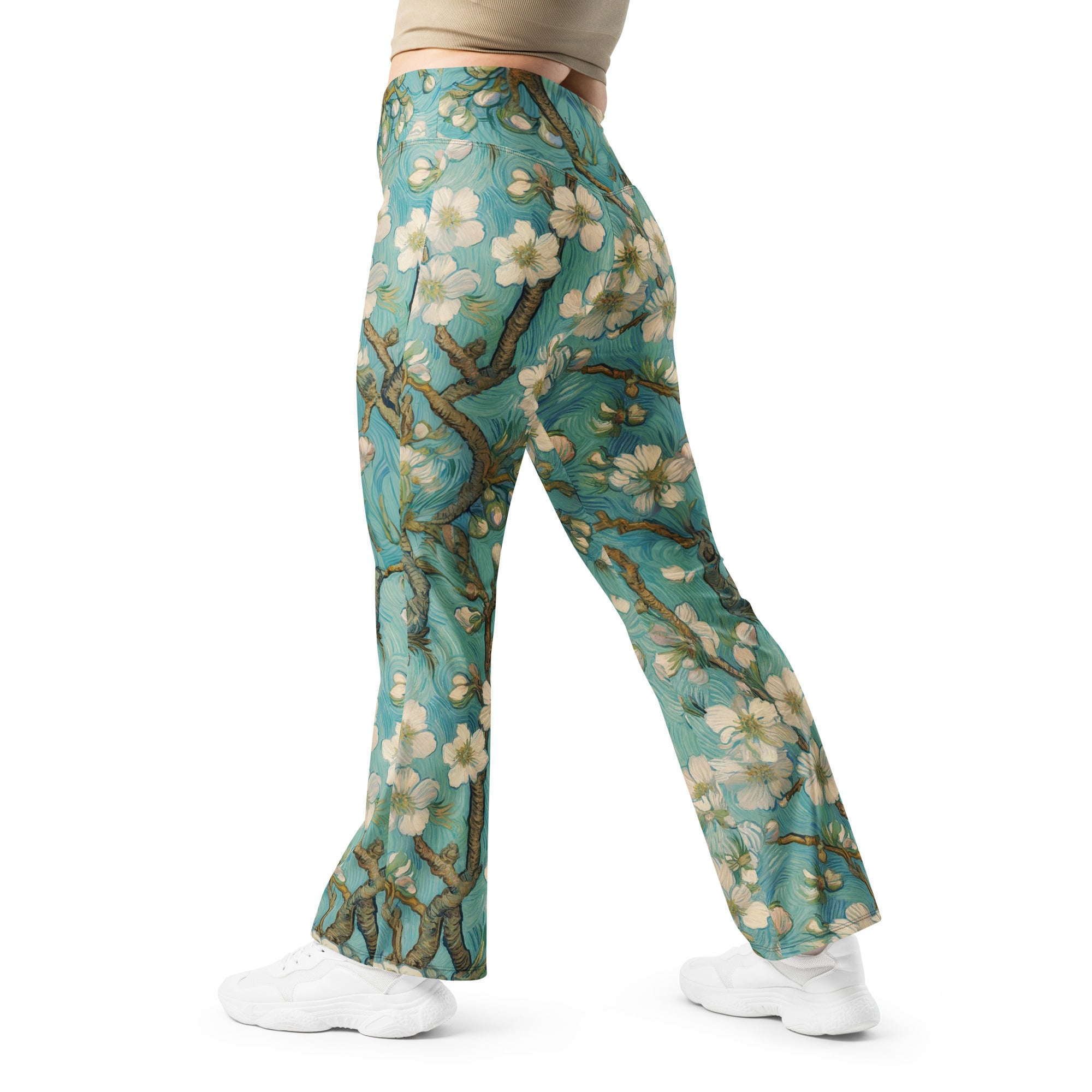Vincent van Gogh 'Amandelbloesem' Beroemd schilderij Flare legging | Premium Art Flare-legging