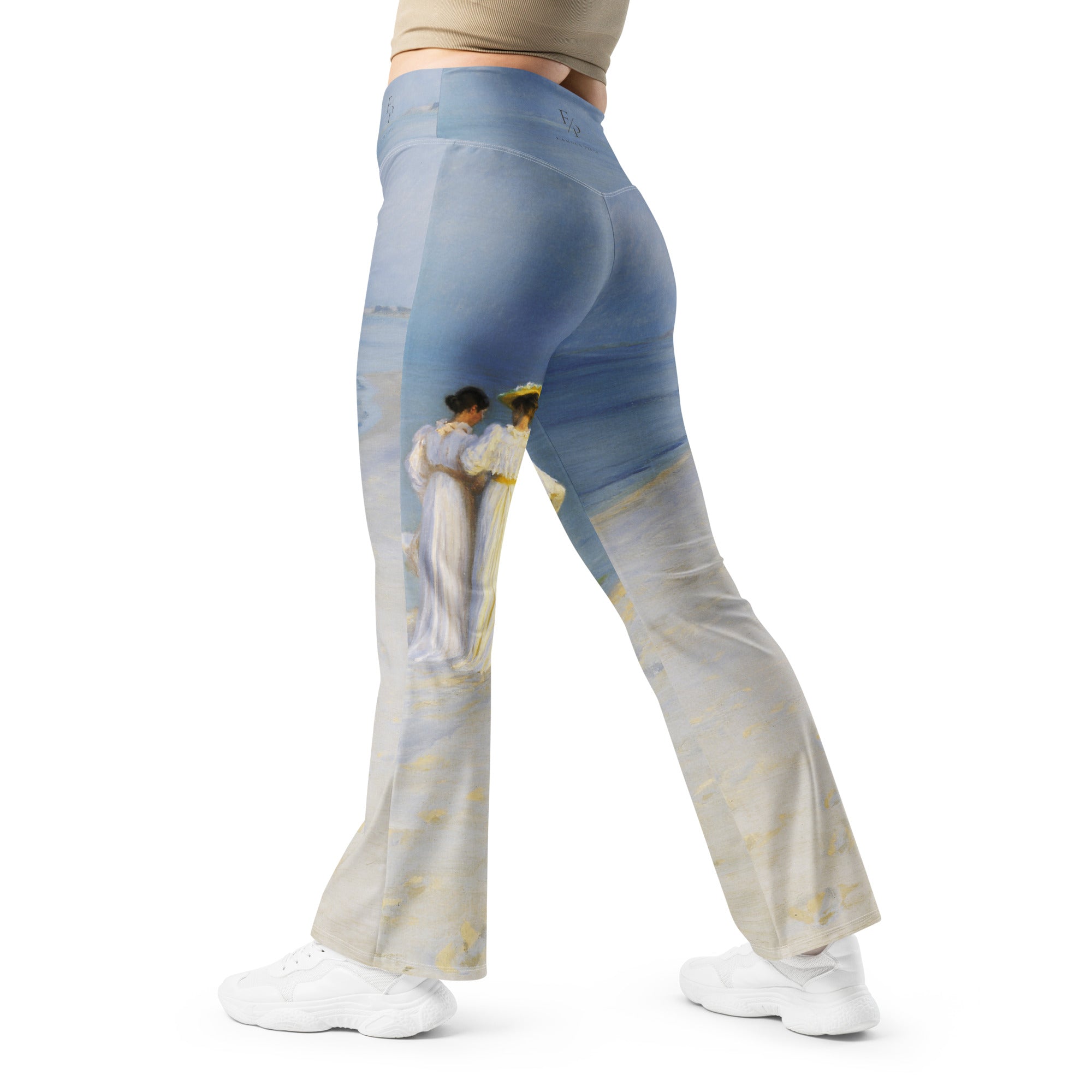 PS Krøyer 'Zomeravond op het zuidelijke strand van Skagen' Beroemde schilderij flare-legging | Premium Art Flare-legging