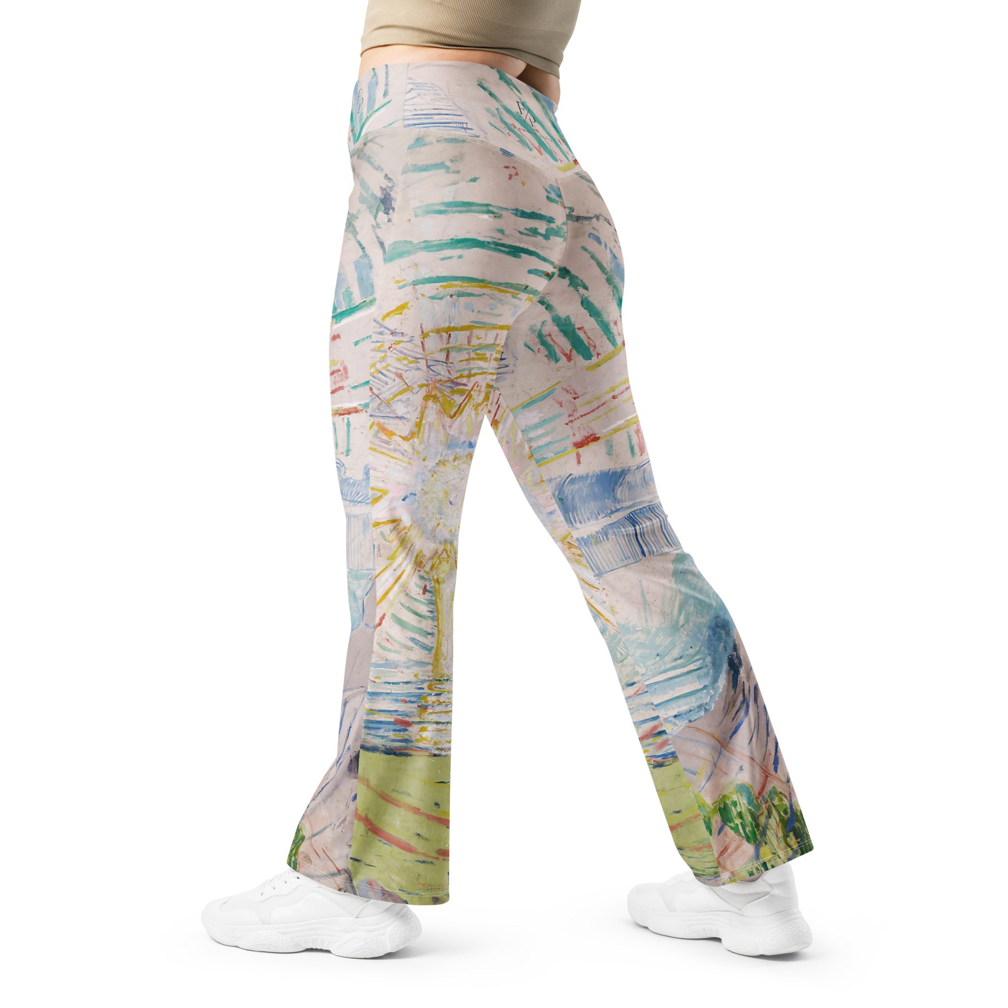 Edvard Munch 'The Sun' beroemde schilderij flare legging | Premium Art Flare-legging