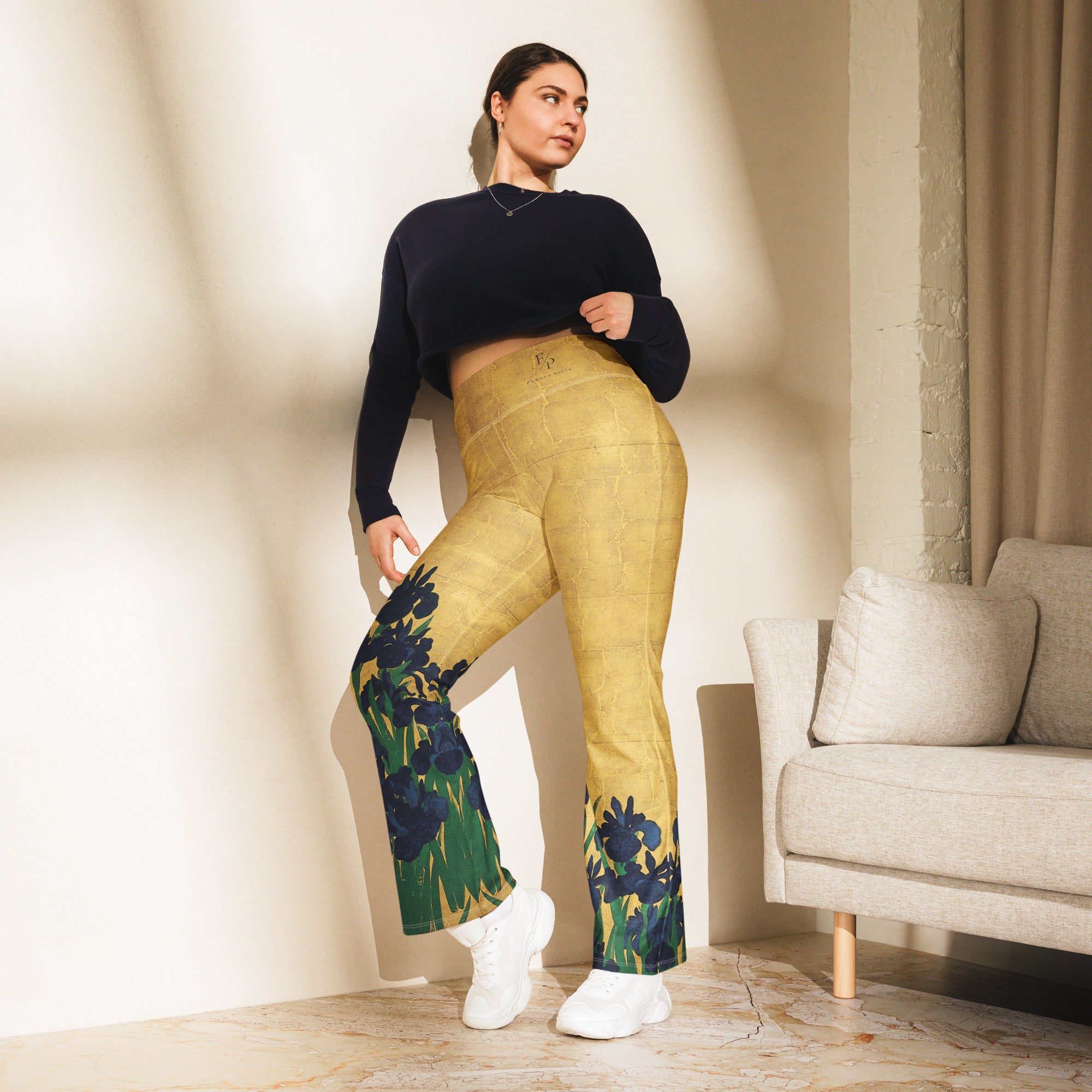 Schlagleggings mit berühmtem Gemälde „Iris“ von Ogata Kōrin | Schlagleggings mit hochwertiger Kunstmotiv