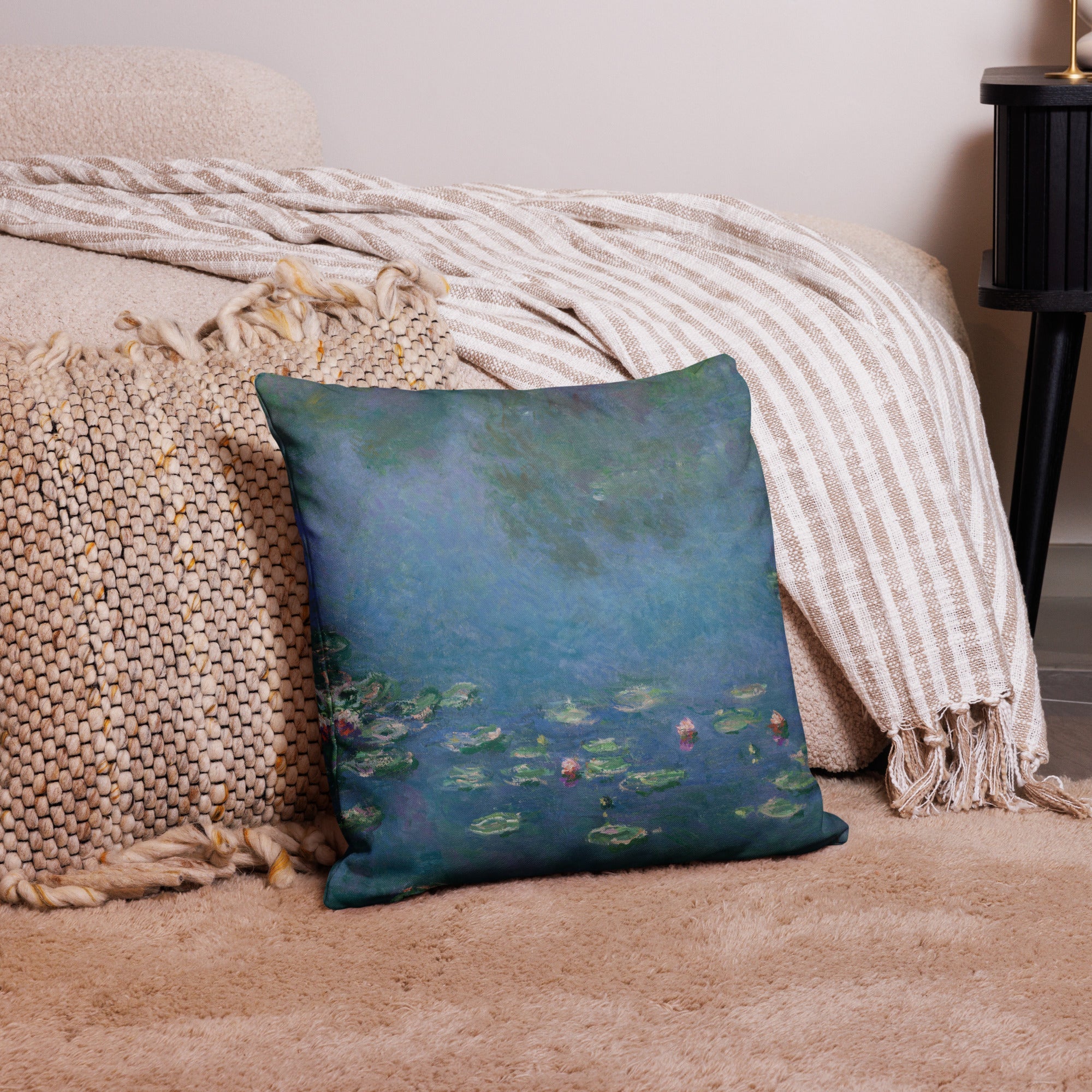Claude Monet 'Seerosen' berühmtes Gemälde Premium Kissen | Premium Kunstkissen