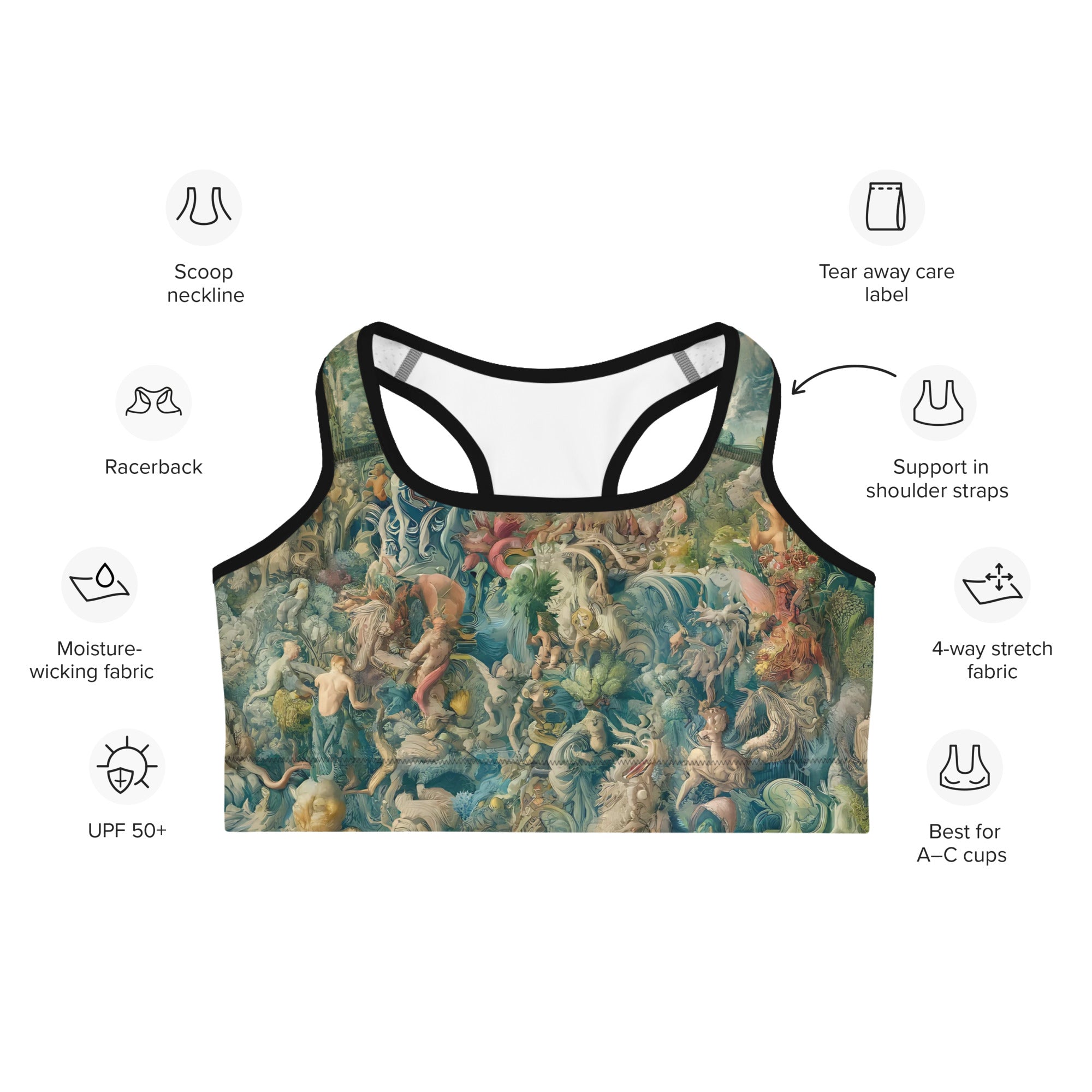 Hieronymus Bosch 'The Garden of Earthly Delights' Sports Bra | Premium Art Sports Bra