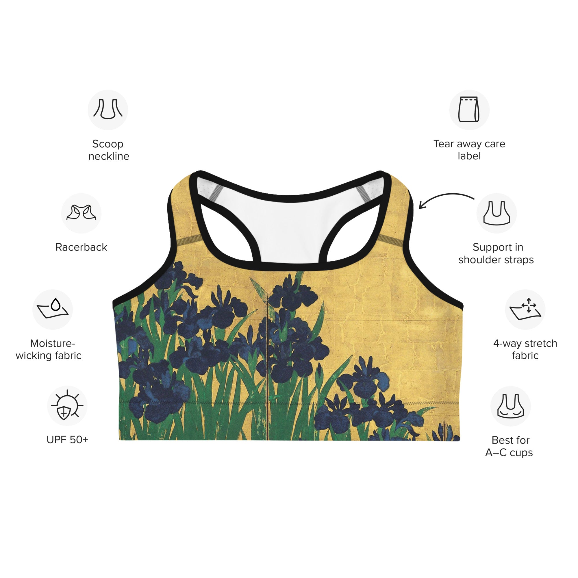 Ogata Kōrin 'Irissen' sportbeha | Premium Art-sportbeha