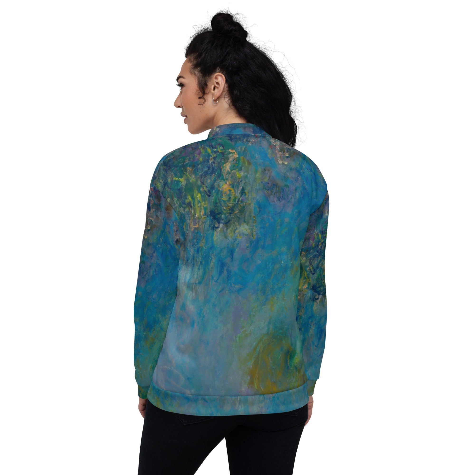 Claude Monet 'Wisteria' beroemde schilderij Bomberjack | Unisex kunstbommenwerper met allover print