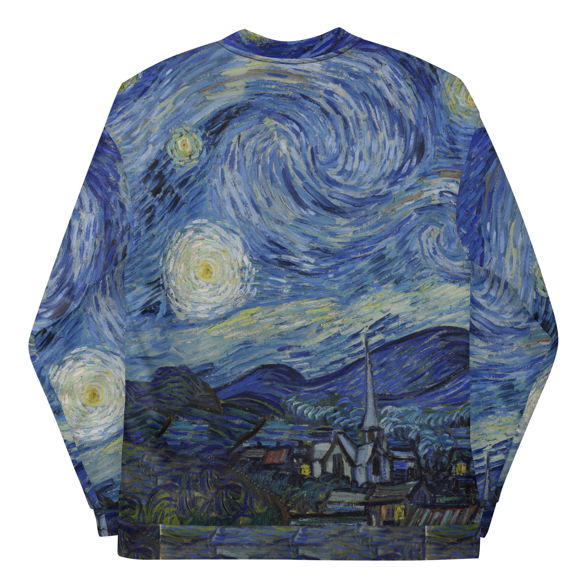 Vincent van Gogh 'Sterrennacht' Beroemd schilderij Bomberjack | Allover print unisex kunstbommenwerperjack