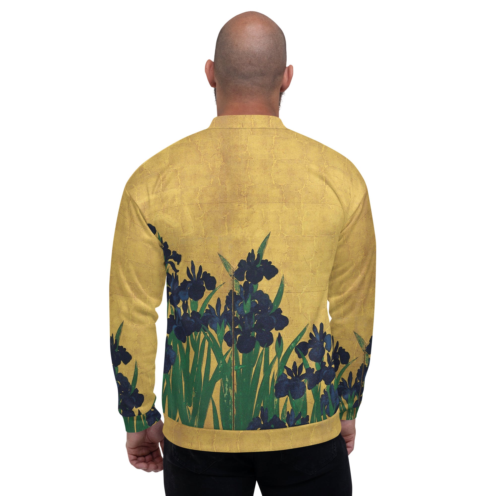 Bomberjacke mit berühmtem Gemälde „Iris“ von Ogata Kōrin | Bomberjacke mit Allover-Print, Unisex