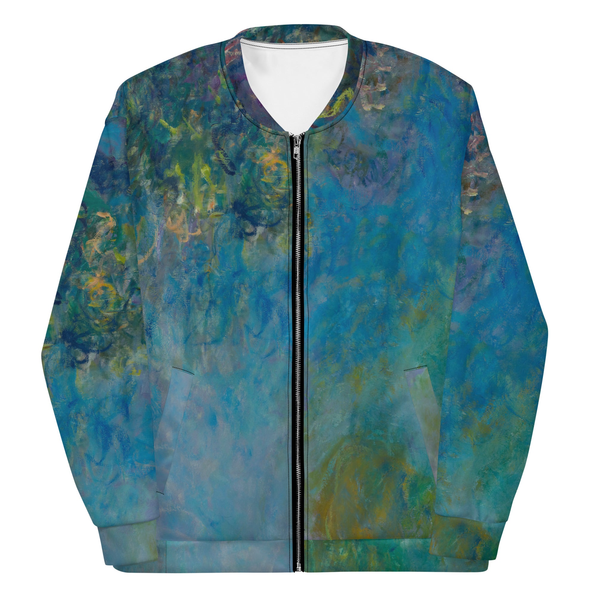 Claude Monet 'Wisteria' beroemde schilderij Bomberjack | Unisex kunstbommenwerper met allover print