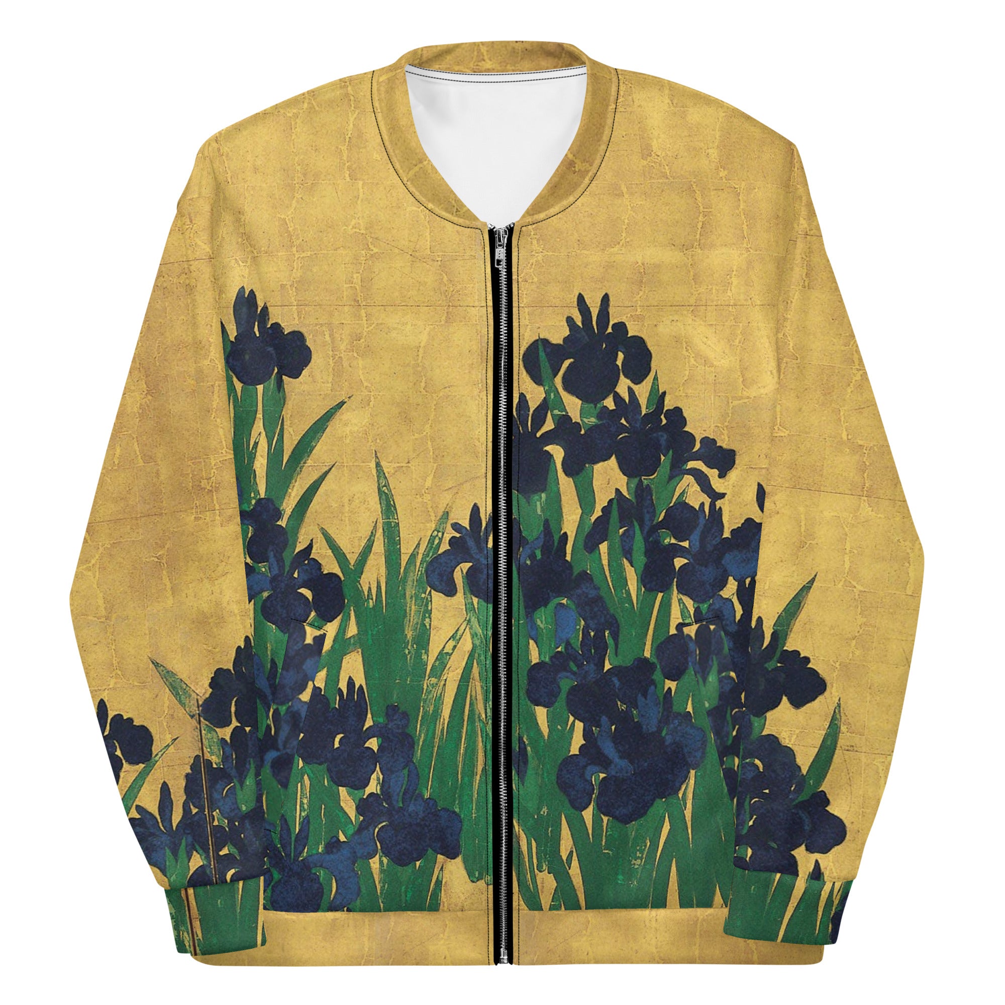 Bomberjacke mit berühmtem Gemälde „Iris“ von Ogata Kōrin | Bomberjacke mit Allover-Print, Unisex