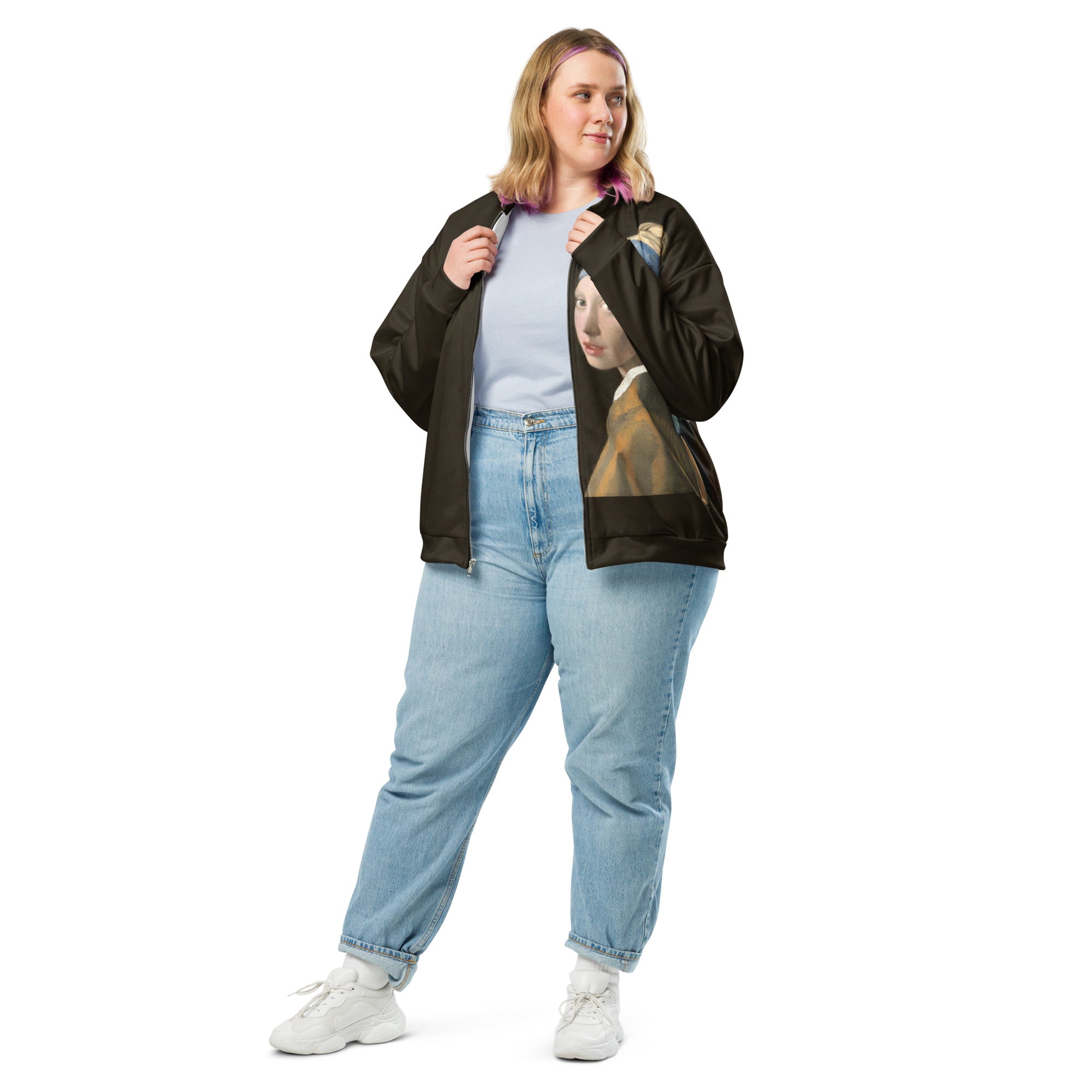 Johannes Vermeer 'Girl with a Pearl Earring' Famous Painting Bomberjack | Allover Print Unisex Art Bomber Jacket