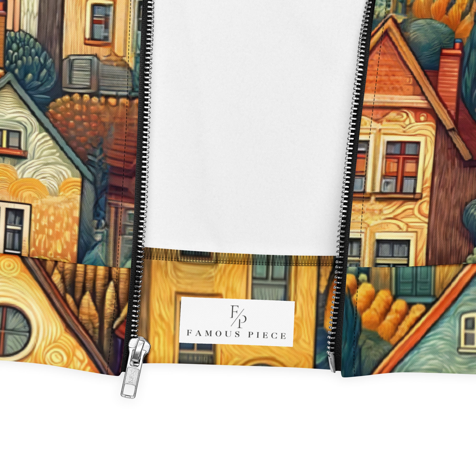 Vincent van Gogh 'Huizen in Auvers' Beroemd schilderij Bomberjack | Allover print unisex kunstbommenwerperjack