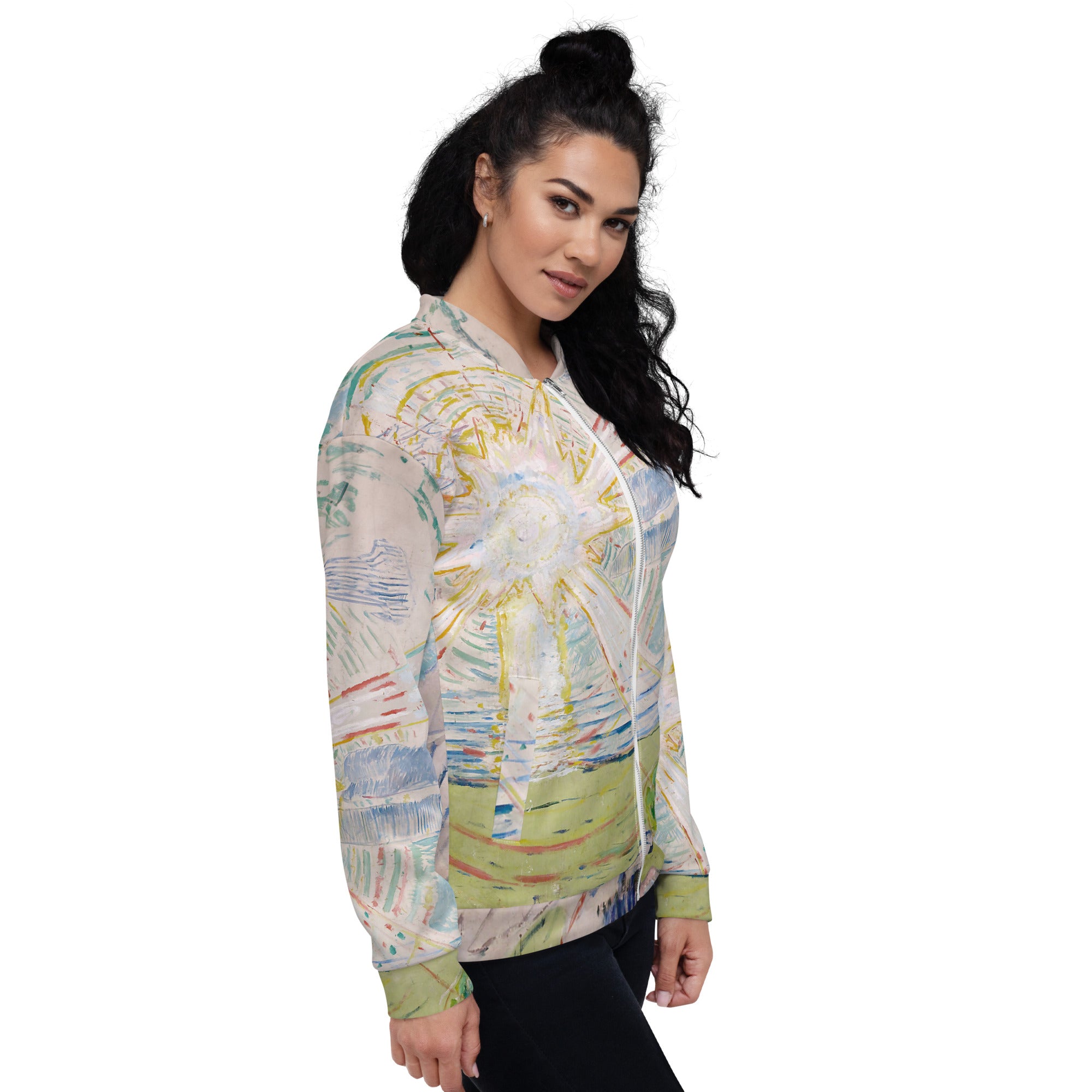 Edvard Munch 'The Sun' beroemde schilderij Bomberjack | Allover print unisex kunstbommenwerperjack