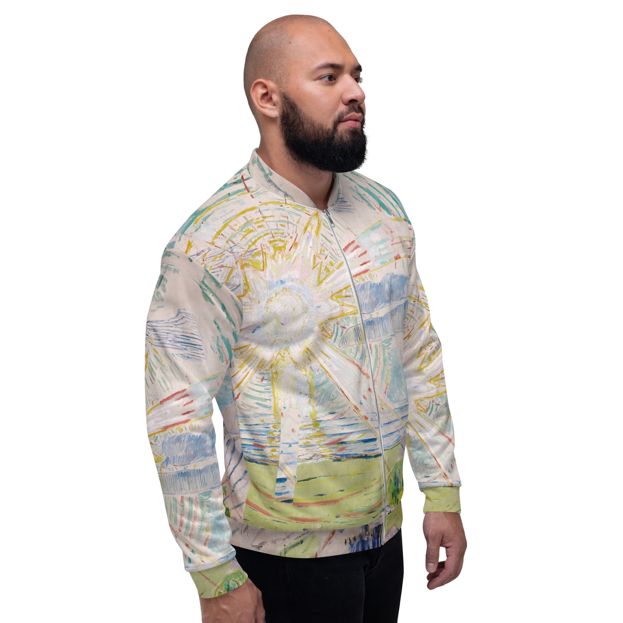 Edvard Munch 'The Sun' beroemde schilderij Bomberjack | Allover print unisex kunstbommenwerperjack