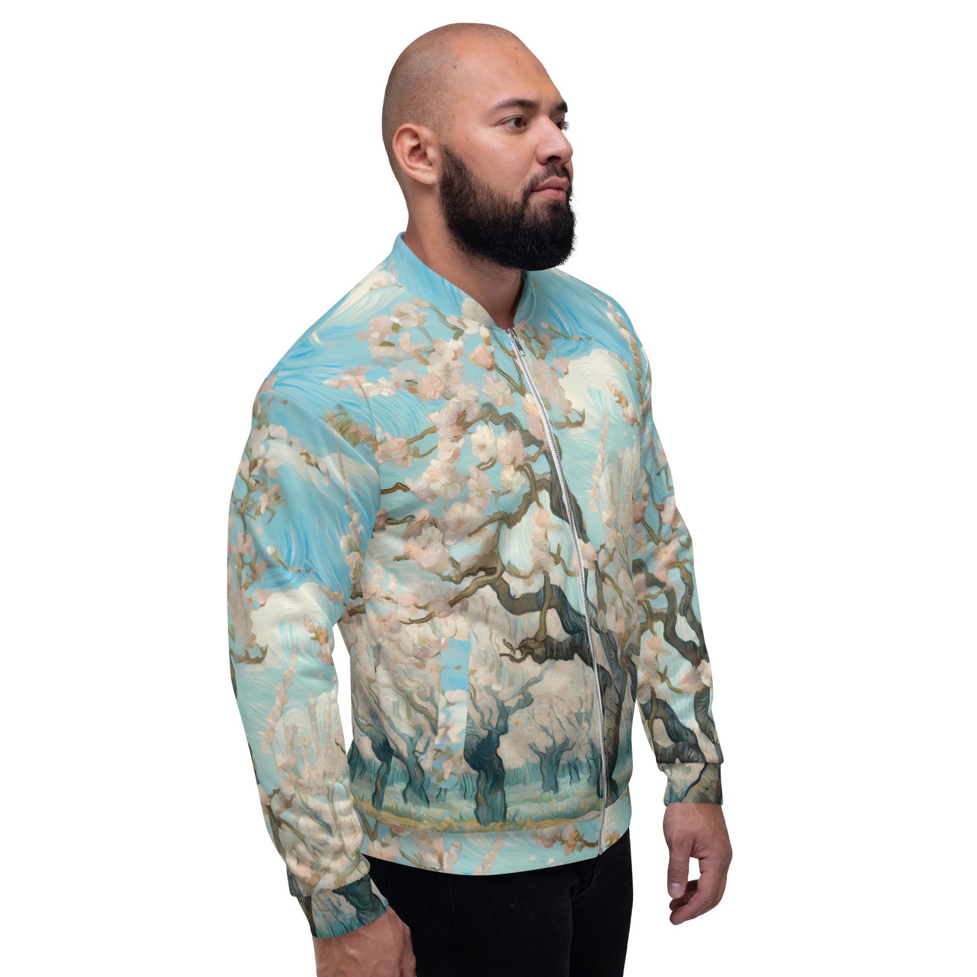 Vincent van Gogh 'Boomgaard in bloei' Beroemd schilderij Bomberjack | Allover print unisex kunstbommenwerperjack