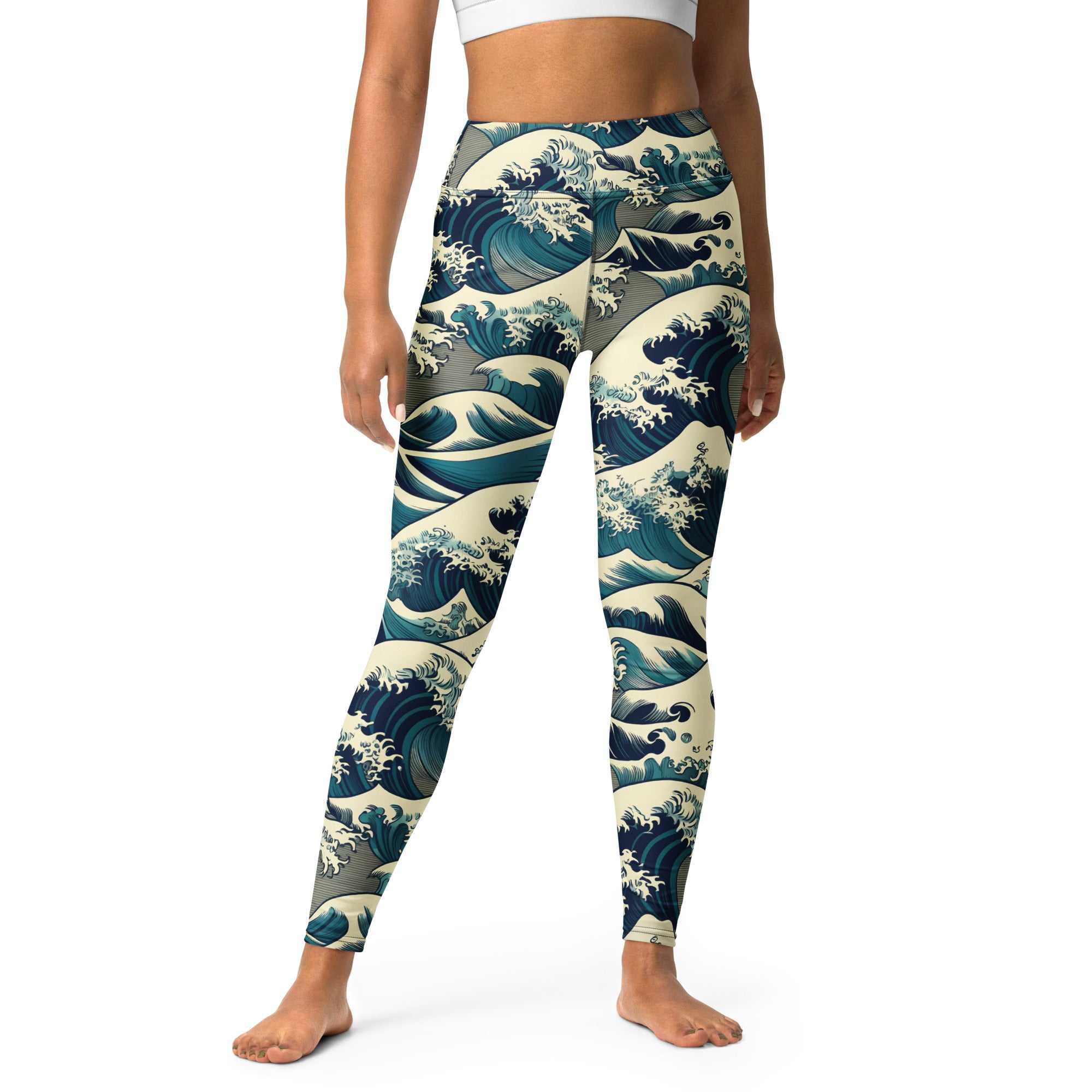 Hokusai 'The Great Wave off Kanagawa' Beroemd schilderij Yoga legging | Premium kunstyoga-legging