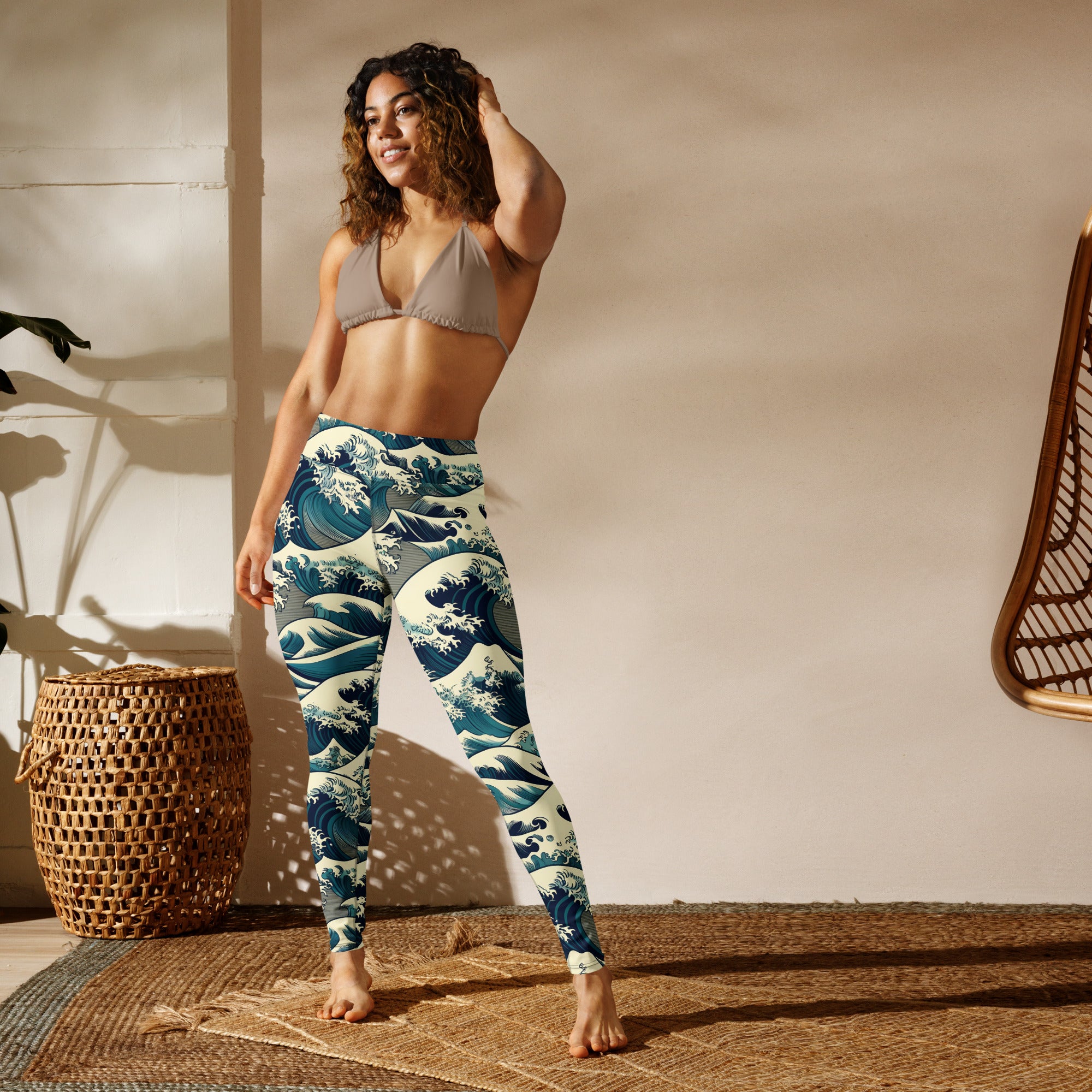 Hokusai 'The Great Wave off Kanagawa' Beroemd schilderij Yoga legging | Premium kunstyoga-legging