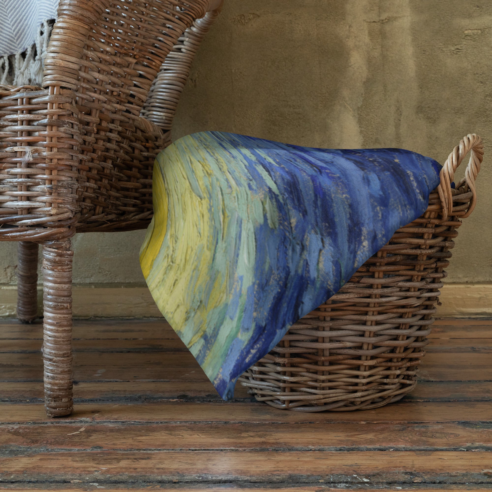 Überwurfdecke „Sternennacht“ von Vincent van Gogh, berühmtes Gemälde | Hochwertiger Kunstüberwurf