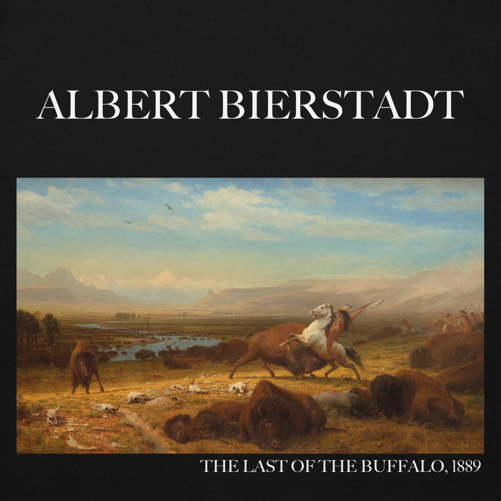 Albert Bierstadt 'The Last of the Buffalo' Famous Painting Hoodie | Unisex Premium Art Hoodie