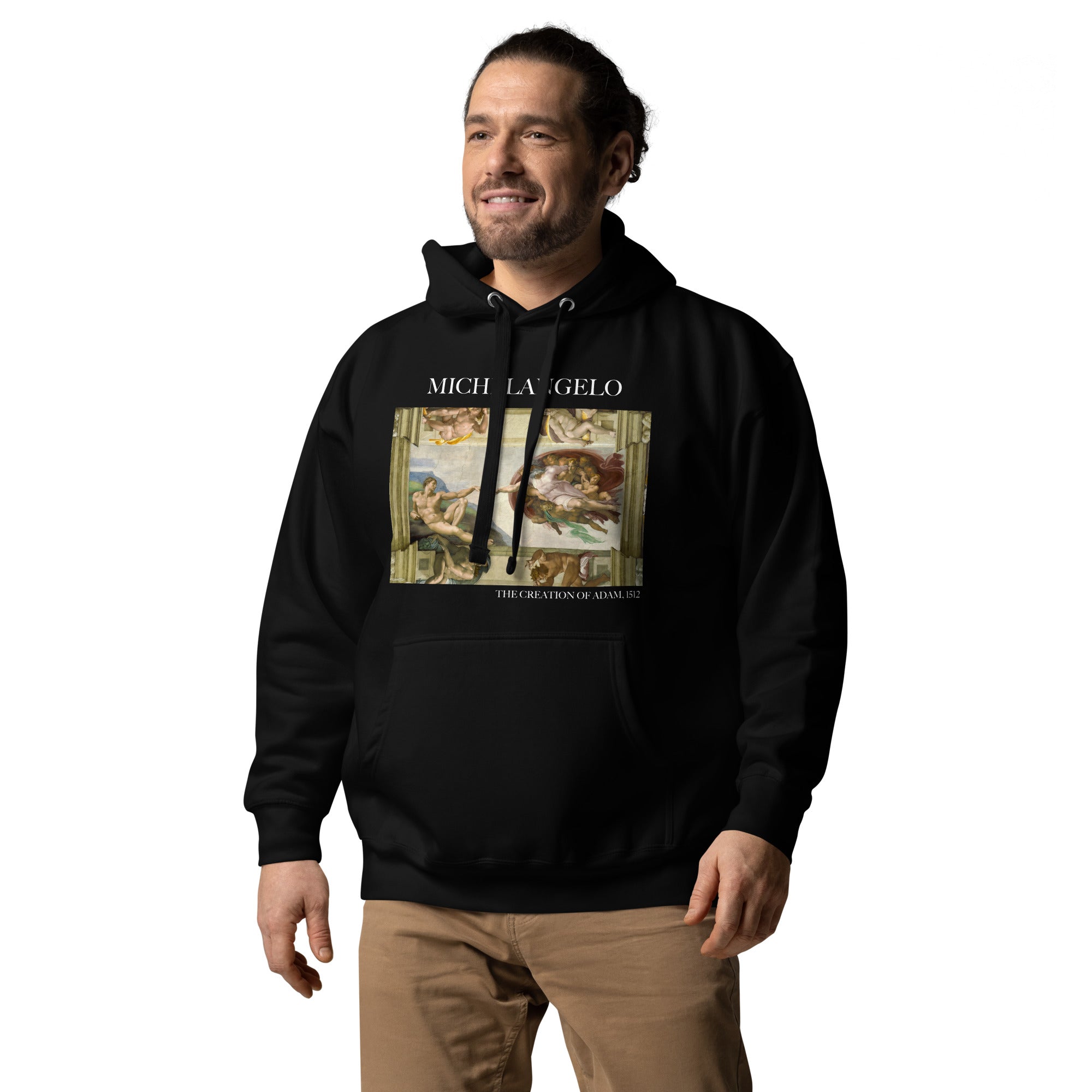 Michelangelo 'De schepping van Adam' beroemde schilderij hoodie | Unisex premium kunst hoodie