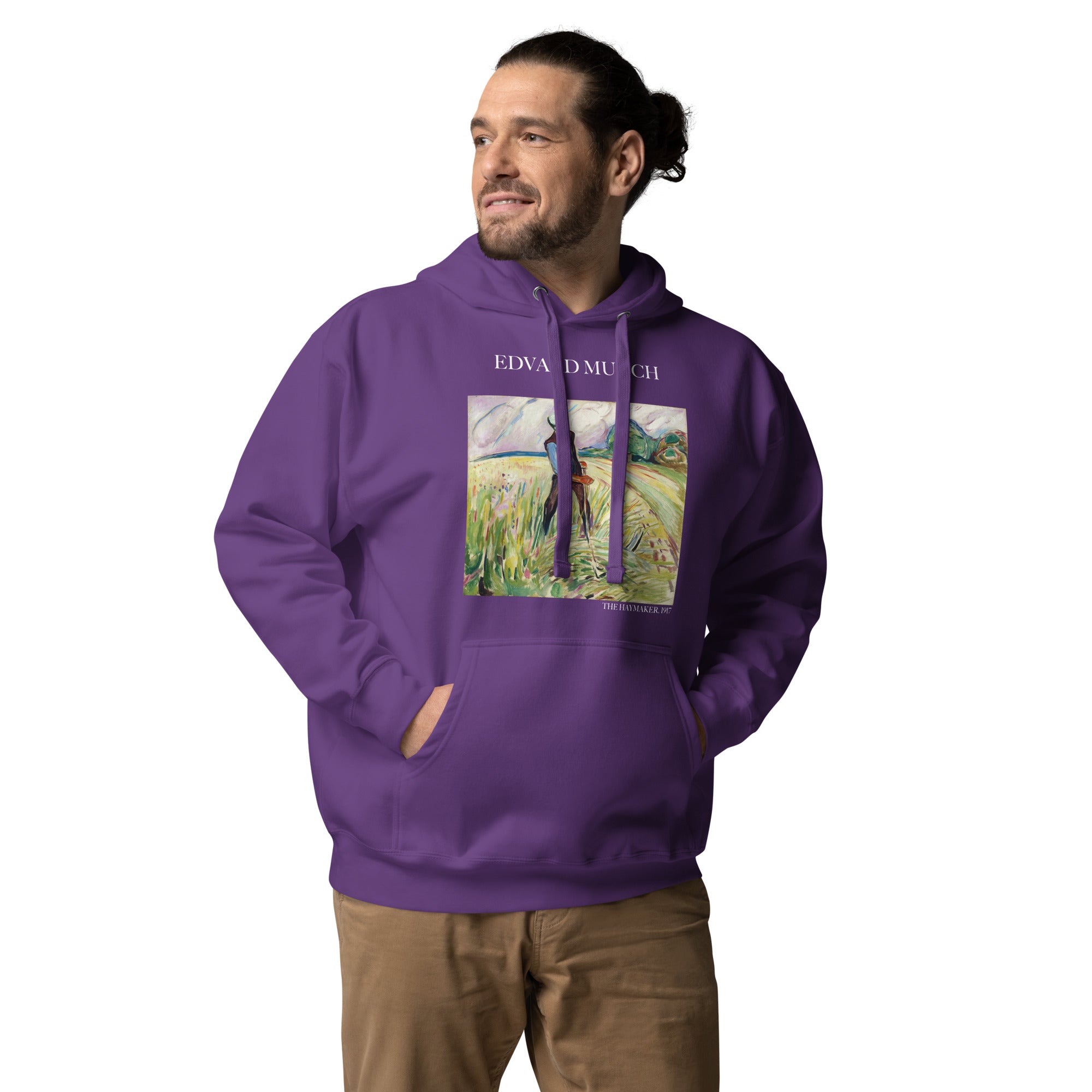 Edvard Munch „Der Heumacher“ – Berühmtes Gemälde – Kapuzenpullover | Unisex Premium Kunst-Kapuzenpullover