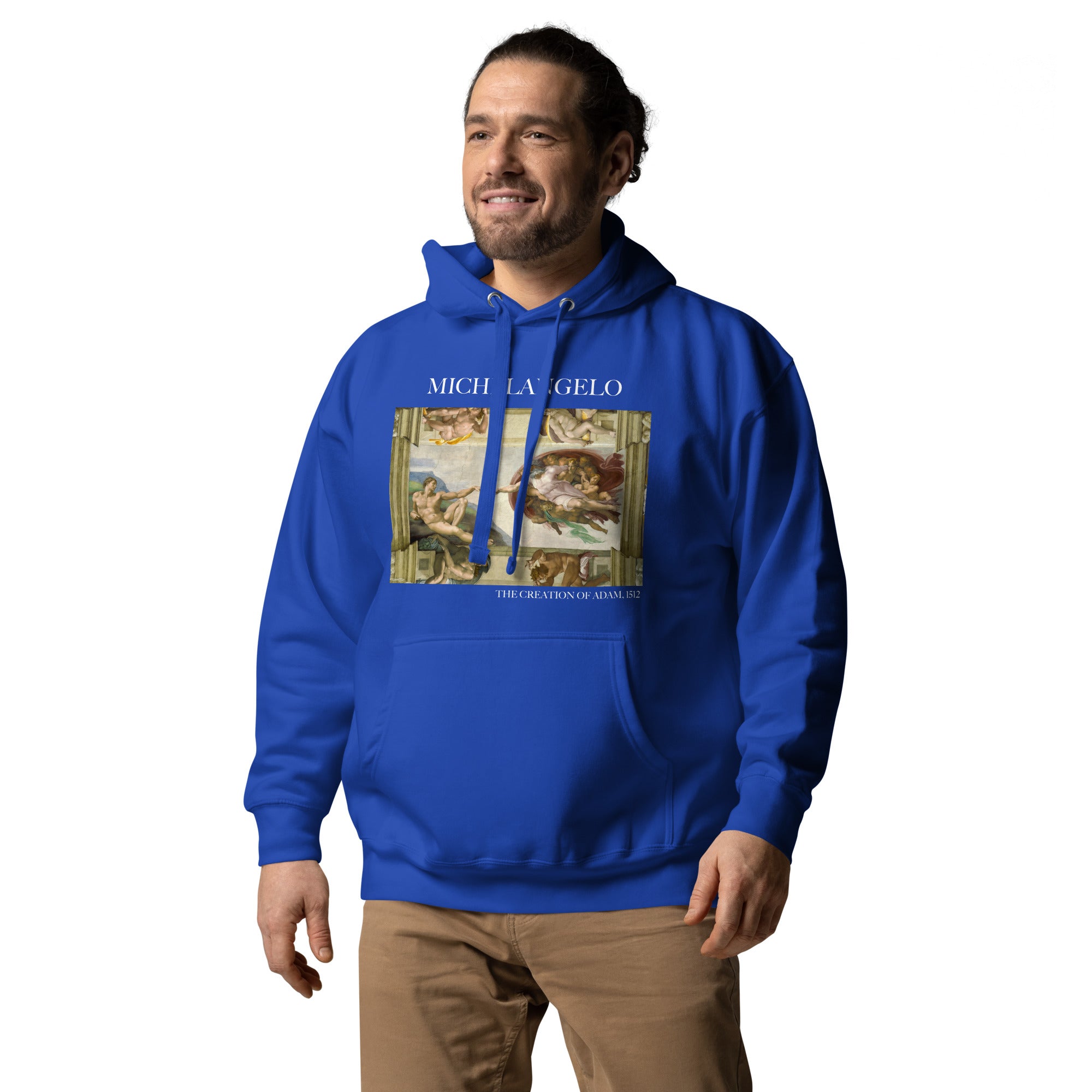Michelangelo 'De schepping van Adam' beroemde schilderij hoodie | Unisex premium kunst hoodie