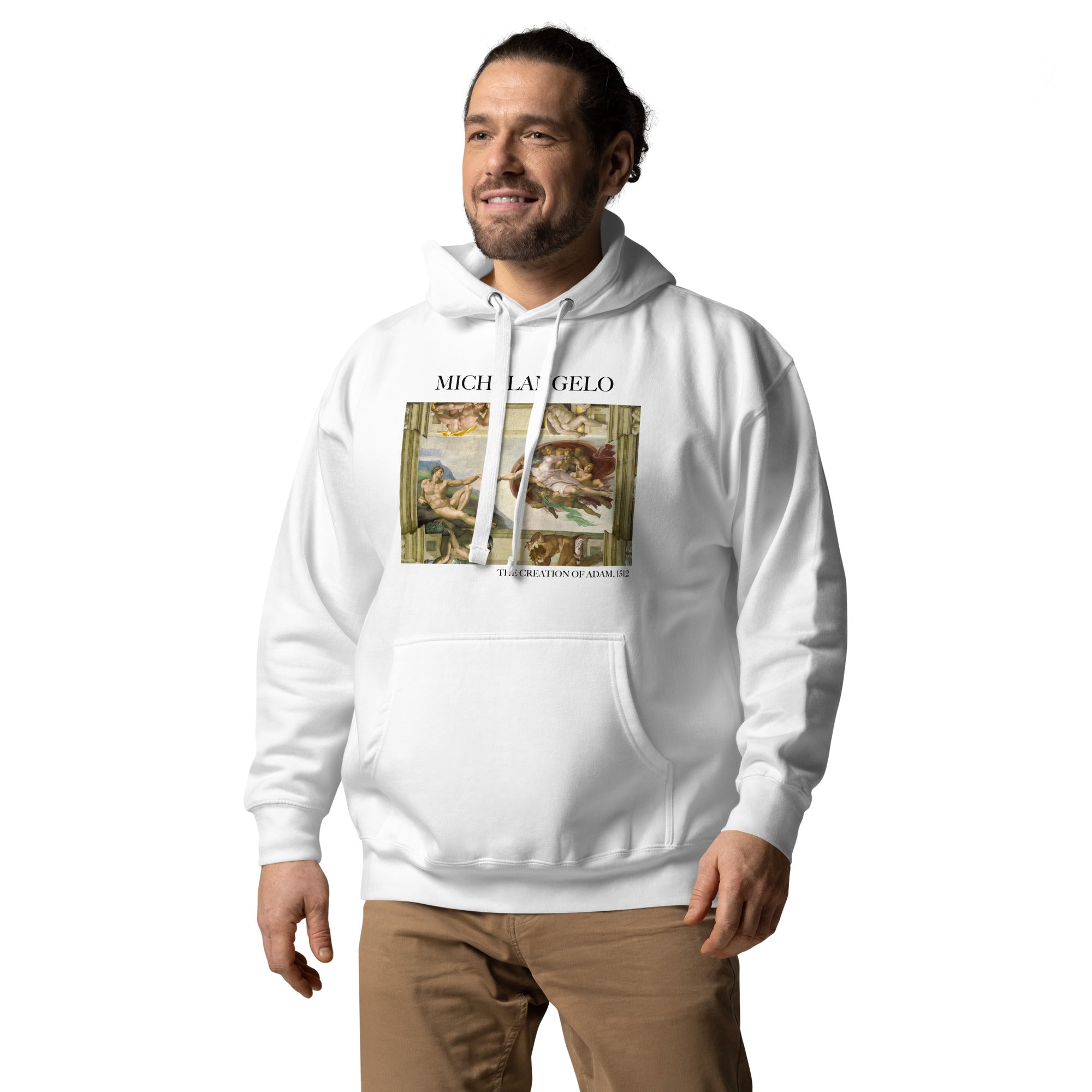 Michelangelo 'De schepping van Adam' beroemde schilderij hoodie | Unisex premium kunst hoodie