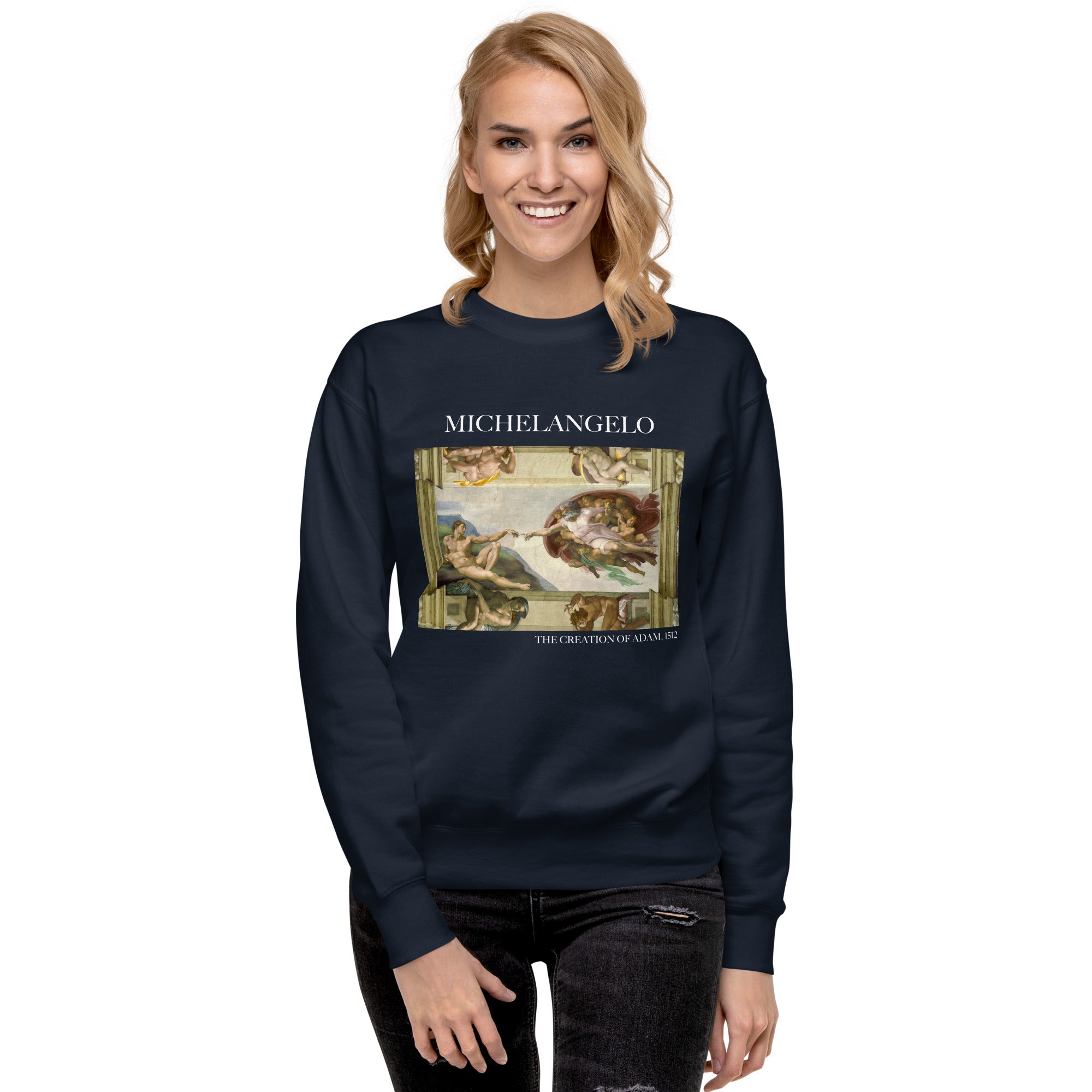Michelangelo 'The Creation of Adam' Famous Painting Sweatshirt | Unisex Premium Sweatshirt