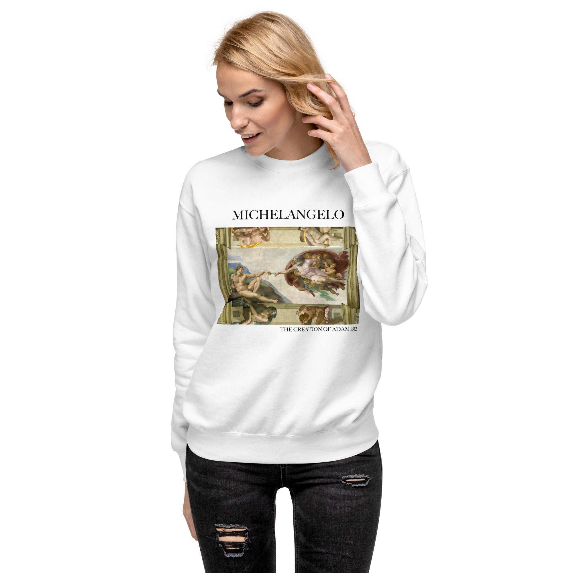 Michelangelo 'The Creation of Adam' Famous Painting Sweatshirt | Unisex Premium Sweatshirt