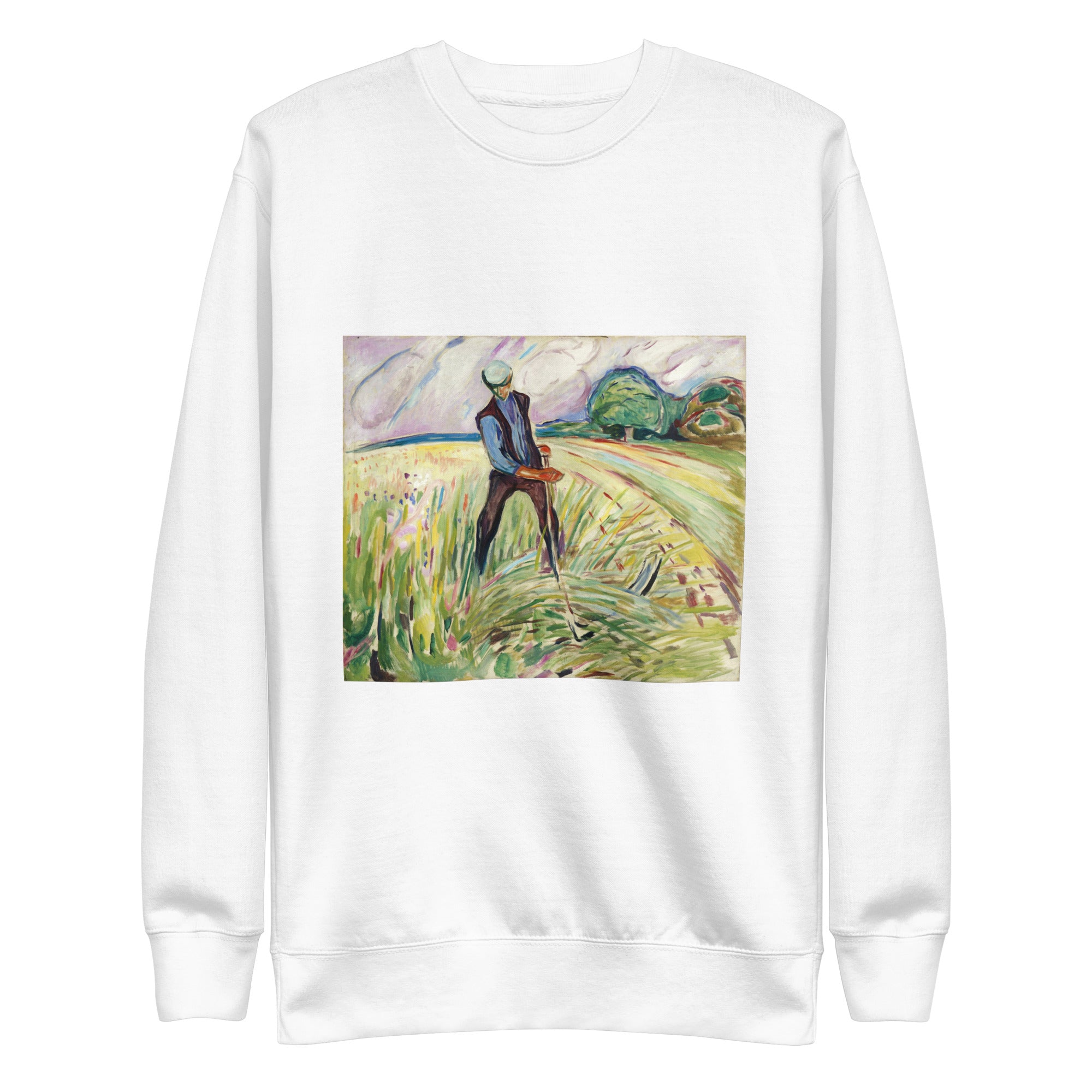 Sweatshirt mit berühmtem Gemälde „Der Heumacher“ von Edvard Munch, Premium-Unisex-Sweatshirt