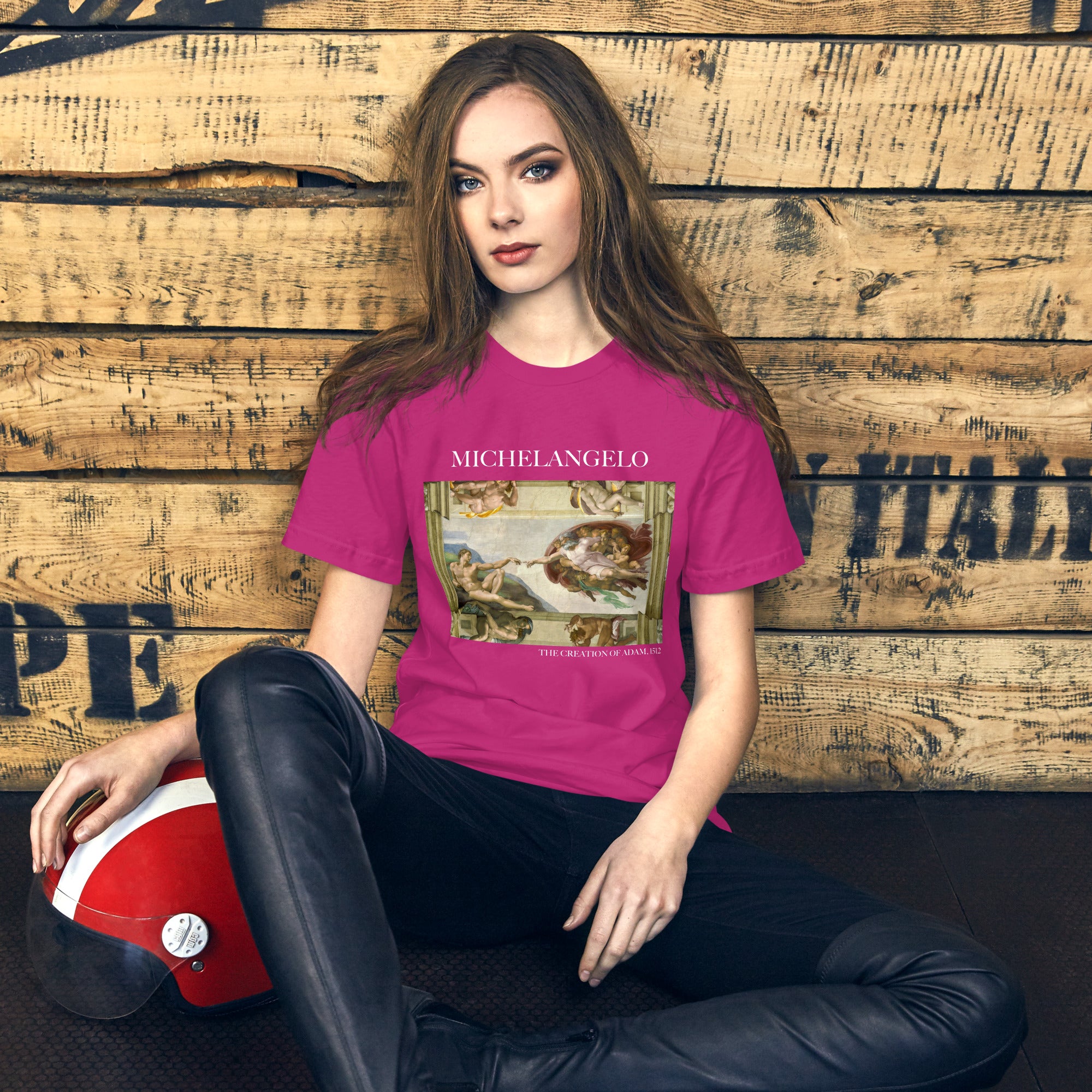 Michelangelo 'De creatie van Adam' Beroemd schilderij T-shirt | Unisex klassiek kunst-T-shirt