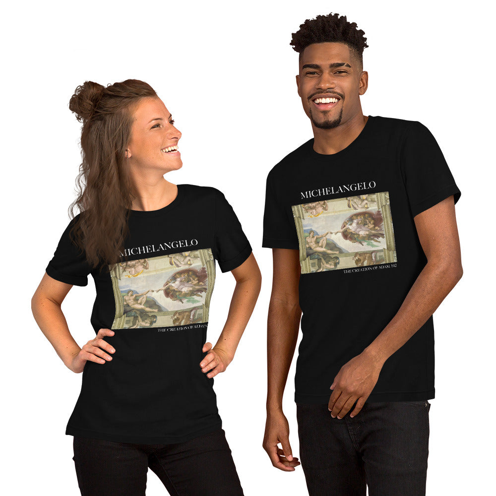 Michelangelo 'De creatie van Adam' Beroemd schilderij T-shirt | Unisex klassiek kunst-T-shirt
