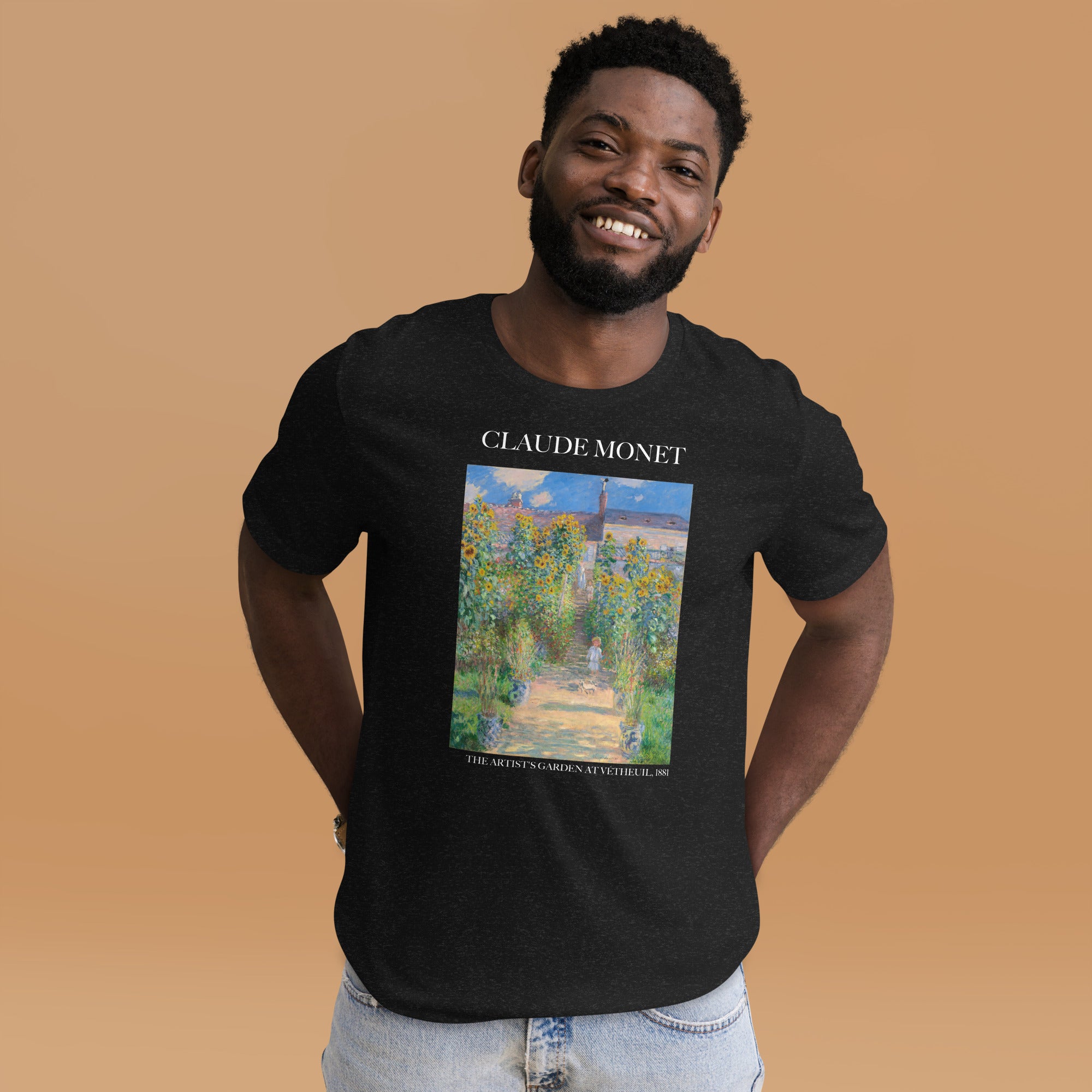 Claude Monet 'De tuin van de kunstenaar in Vétheuil' Beroemd schilderij T-shirt | Unisex klassiek kunst-T-shirt