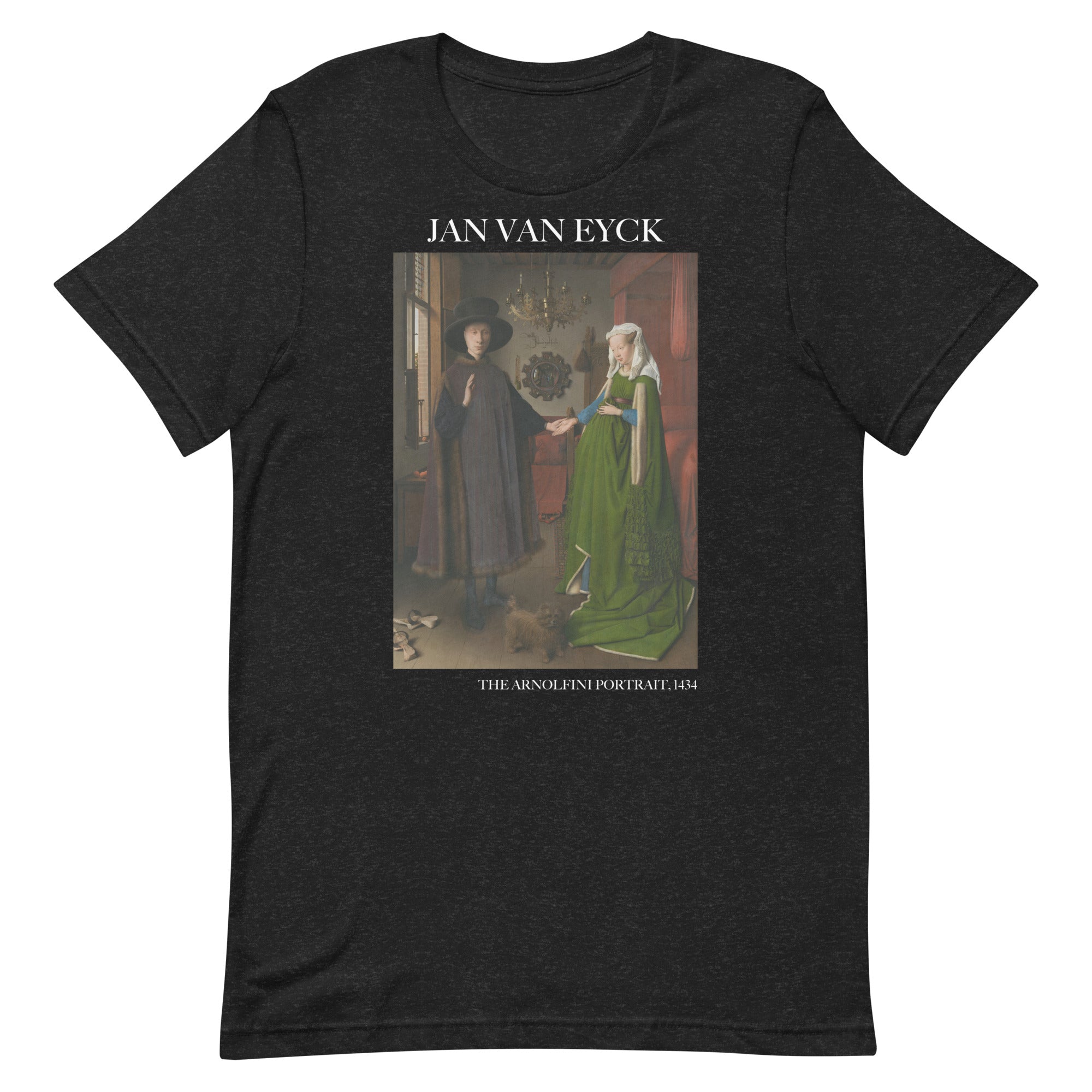 Jan van Eyck 'Het portret van Arnolfini' ("The Arnolfini Portrait") Beroemd Schilderij T-Shirt | Unisex Klassiek Kunst T-shirt