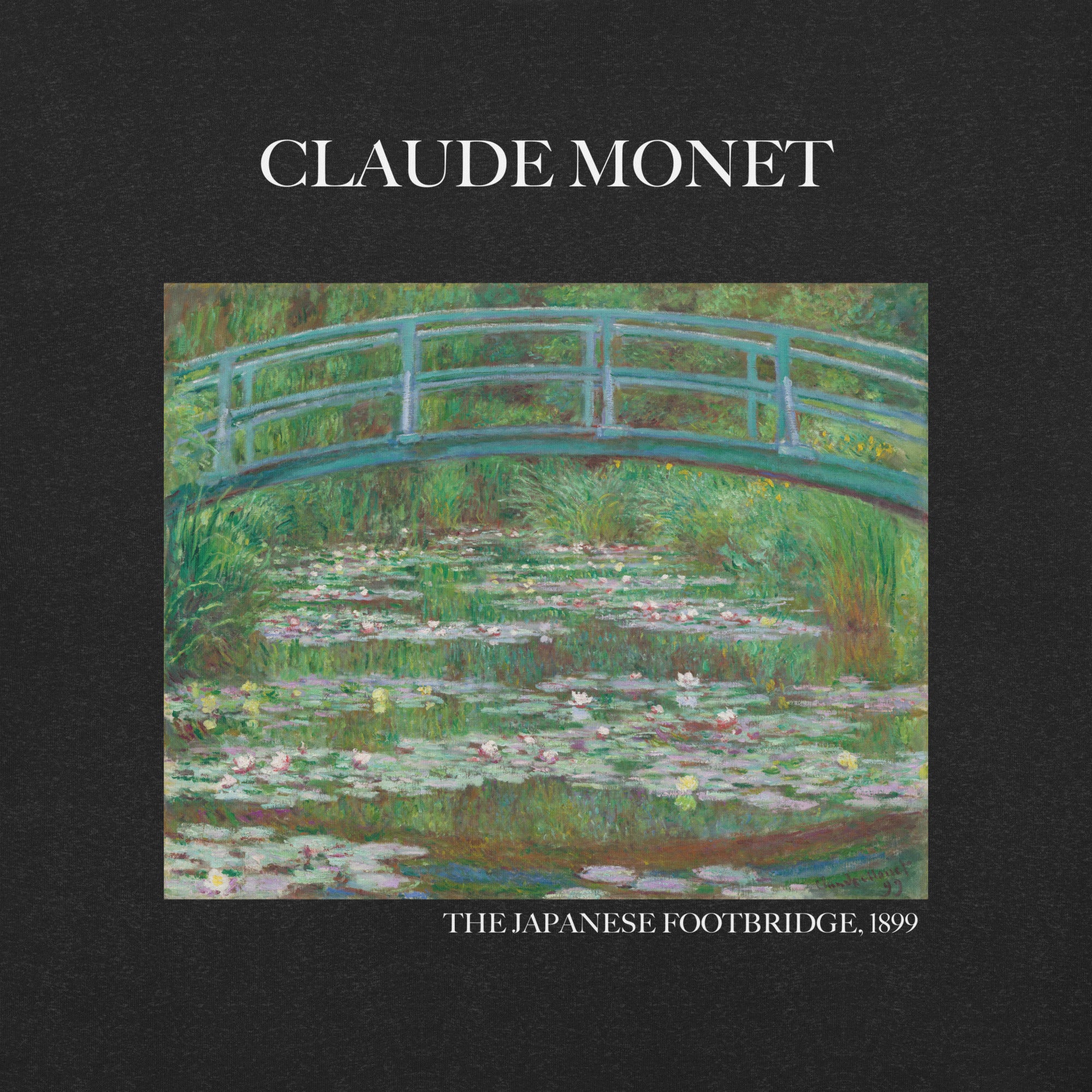 Claude Monet 'The Japanese Footbridge' Famous Painting T-Shirt | Unisex Classic Art Tee