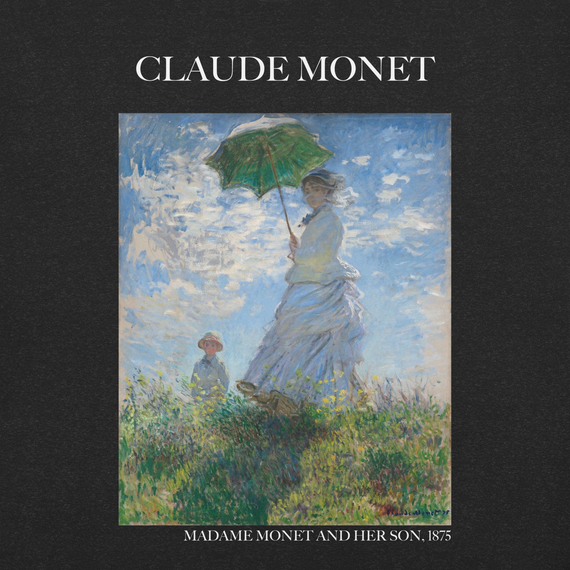 Claude Monet 'Madame Monet and Her Son' Famous Painting T-Shirt | Unisex Classic Art Tee