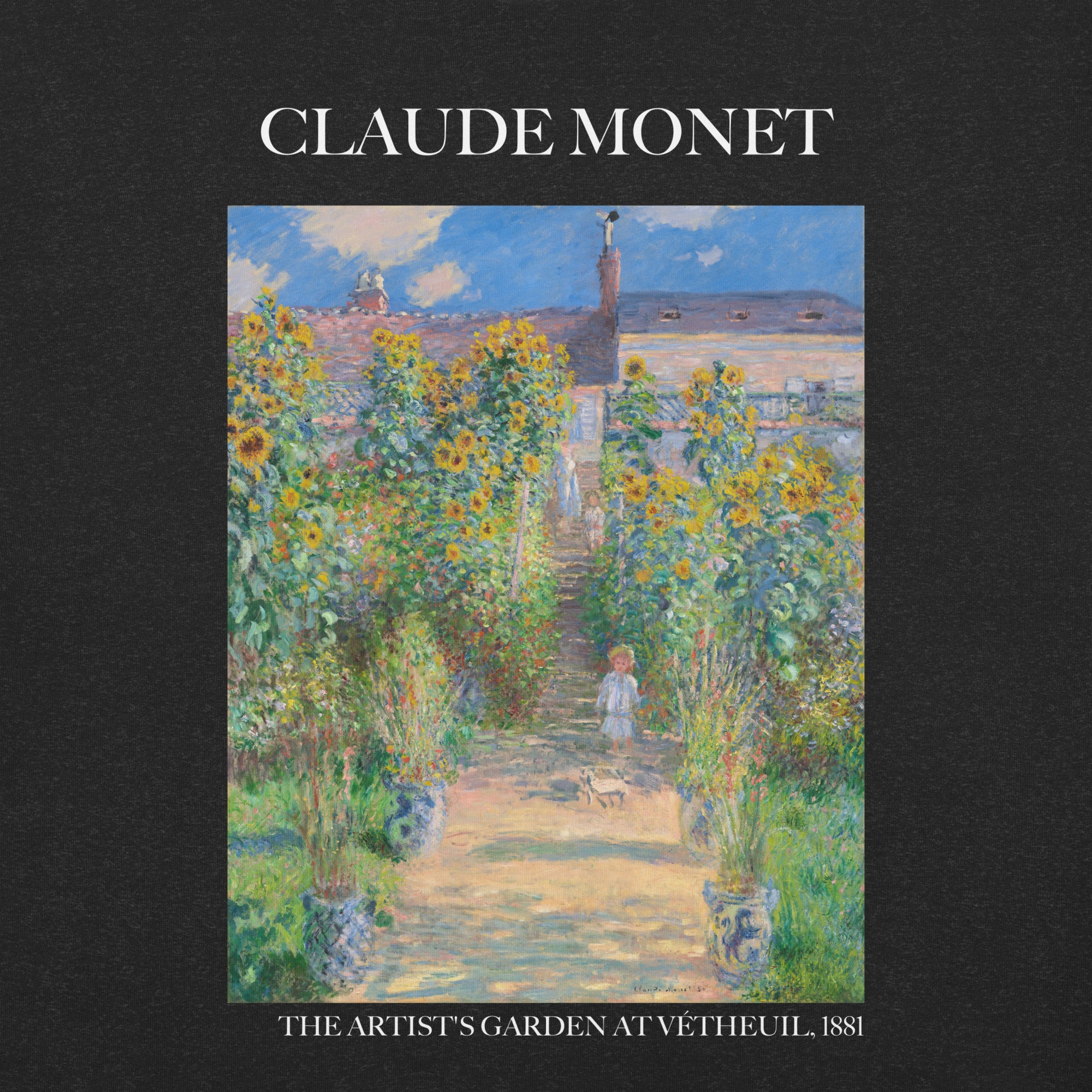 Claude Monet 'De tuin van de kunstenaar in Vétheuil' Beroemd schilderij T-shirt | Unisex klassiek kunst-T-shirt