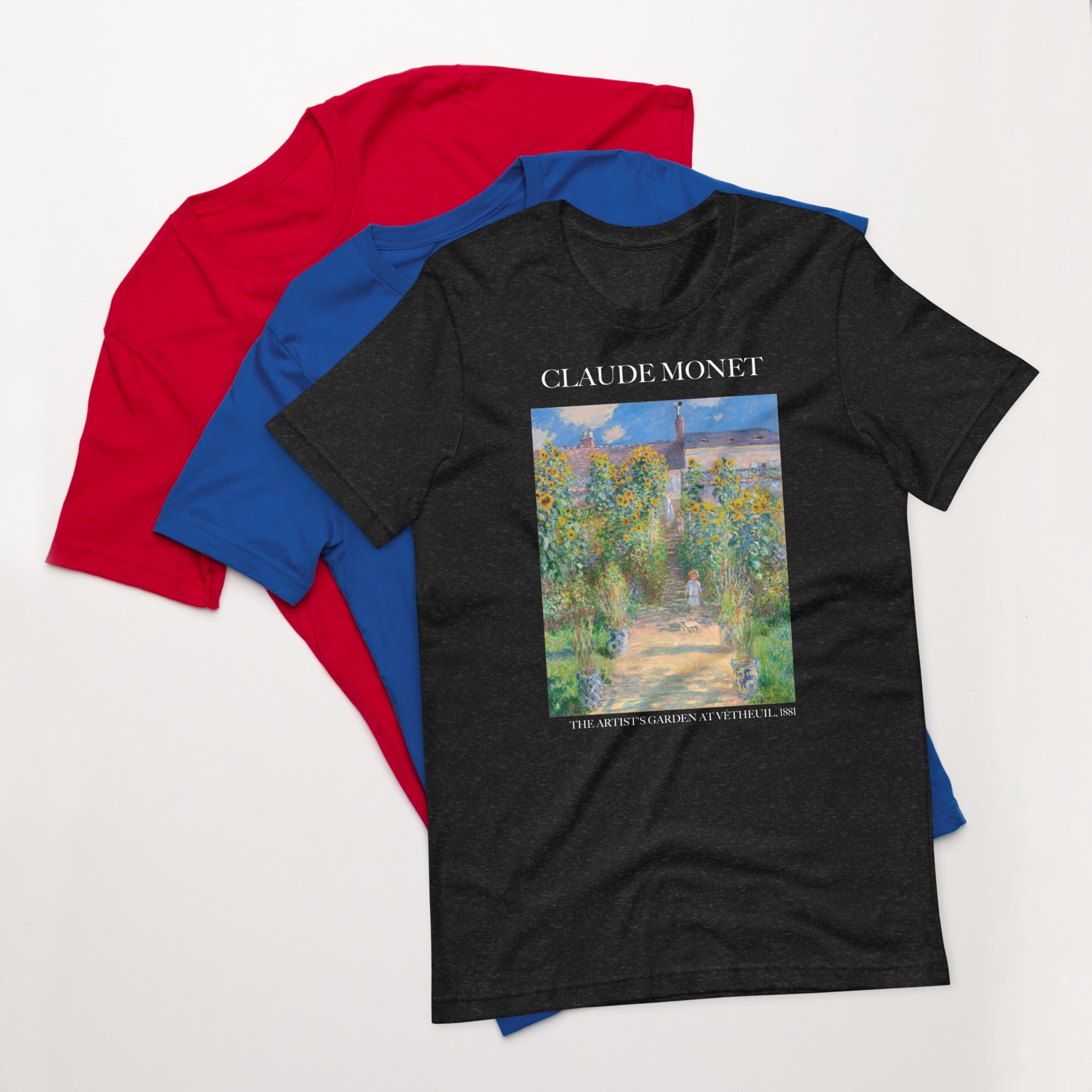 Claude Monet 'De tuin van de kunstenaar in Vétheuil' Beroemd schilderij T-shirt | Unisex klassiek kunst-T-shirt