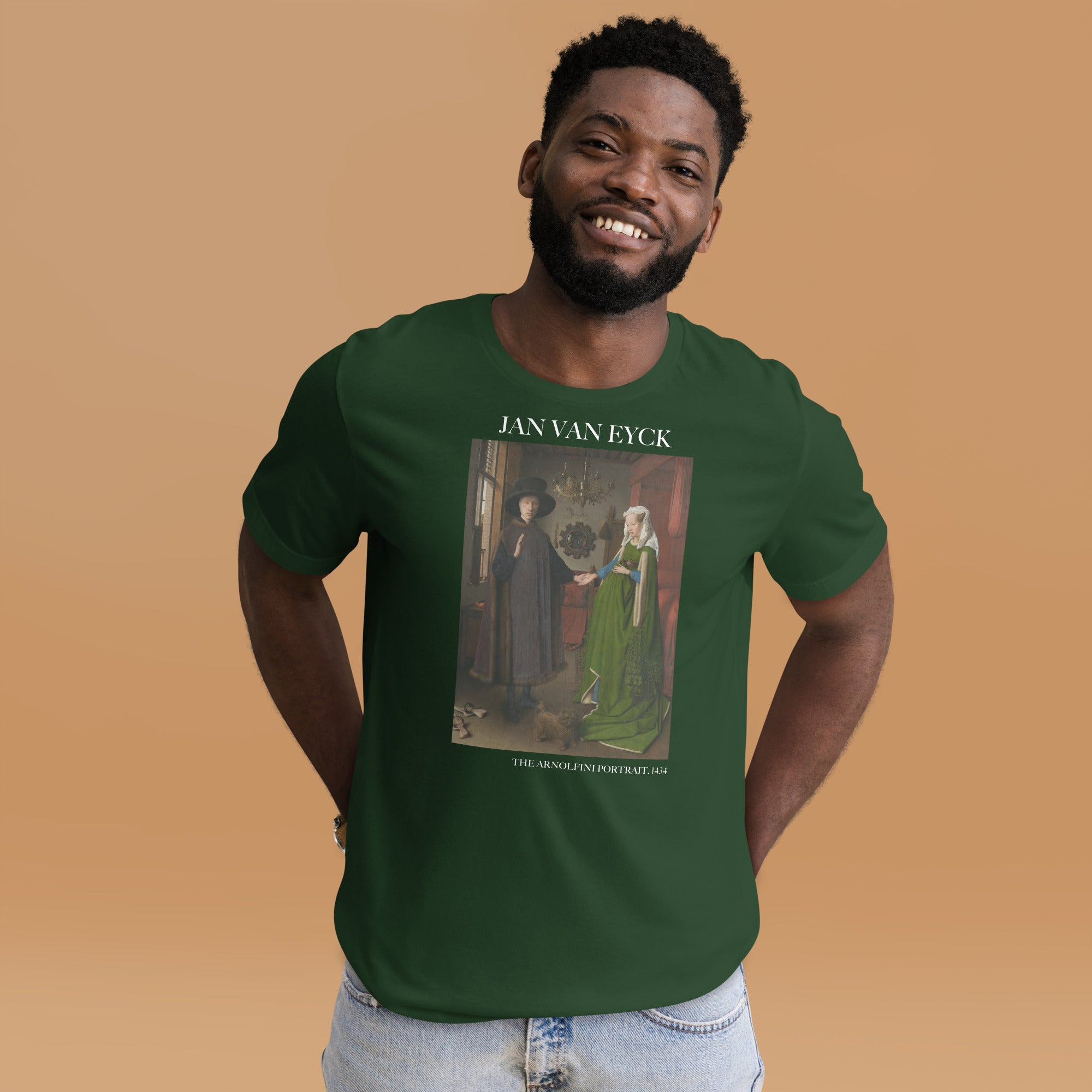 Jan van Eyck 'Het portret van Arnolfini' ("The Arnolfini Portrait") Beroemd Schilderij T-Shirt | Unisex Klassiek Kunst T-shirt