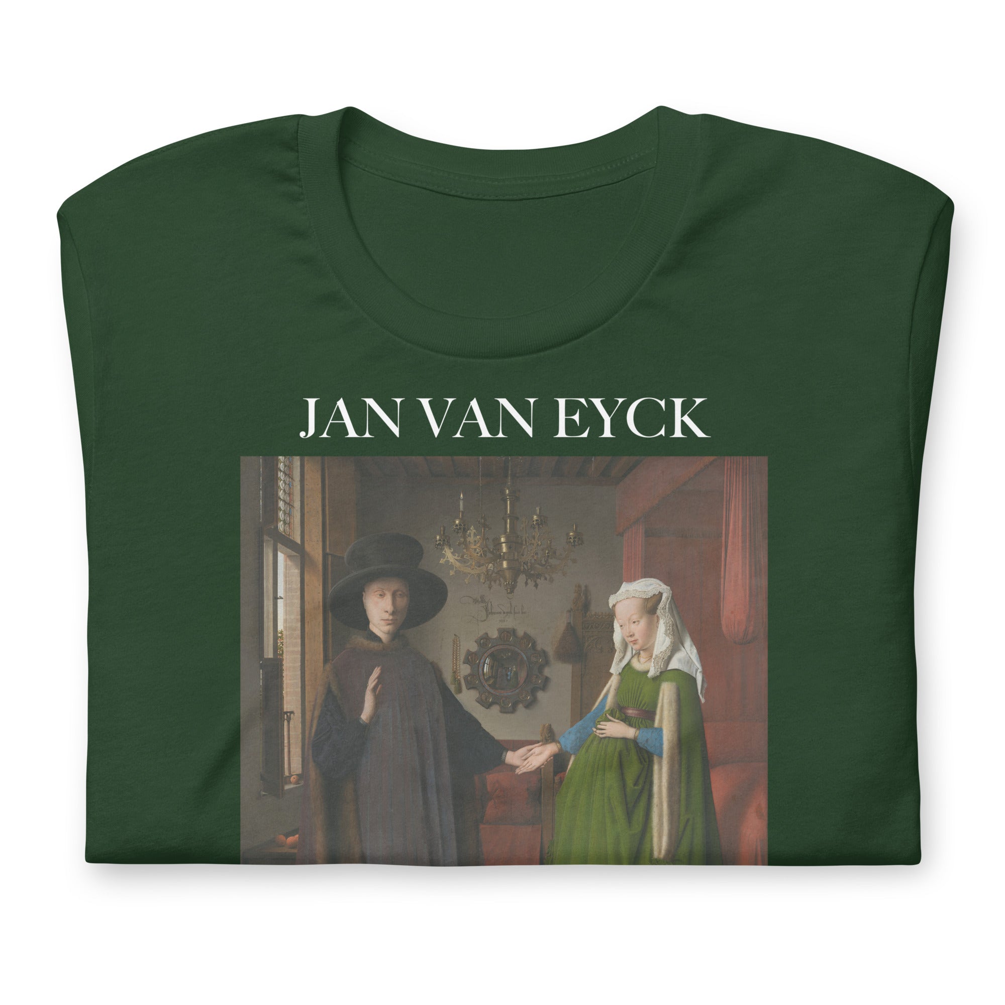 Jan van Eyck 'Het portret van Arnolfini' ("The Arnolfini Portrait") Beroemd Schilderij T-Shirt | Unisex Klassiek Kunst T-shirt