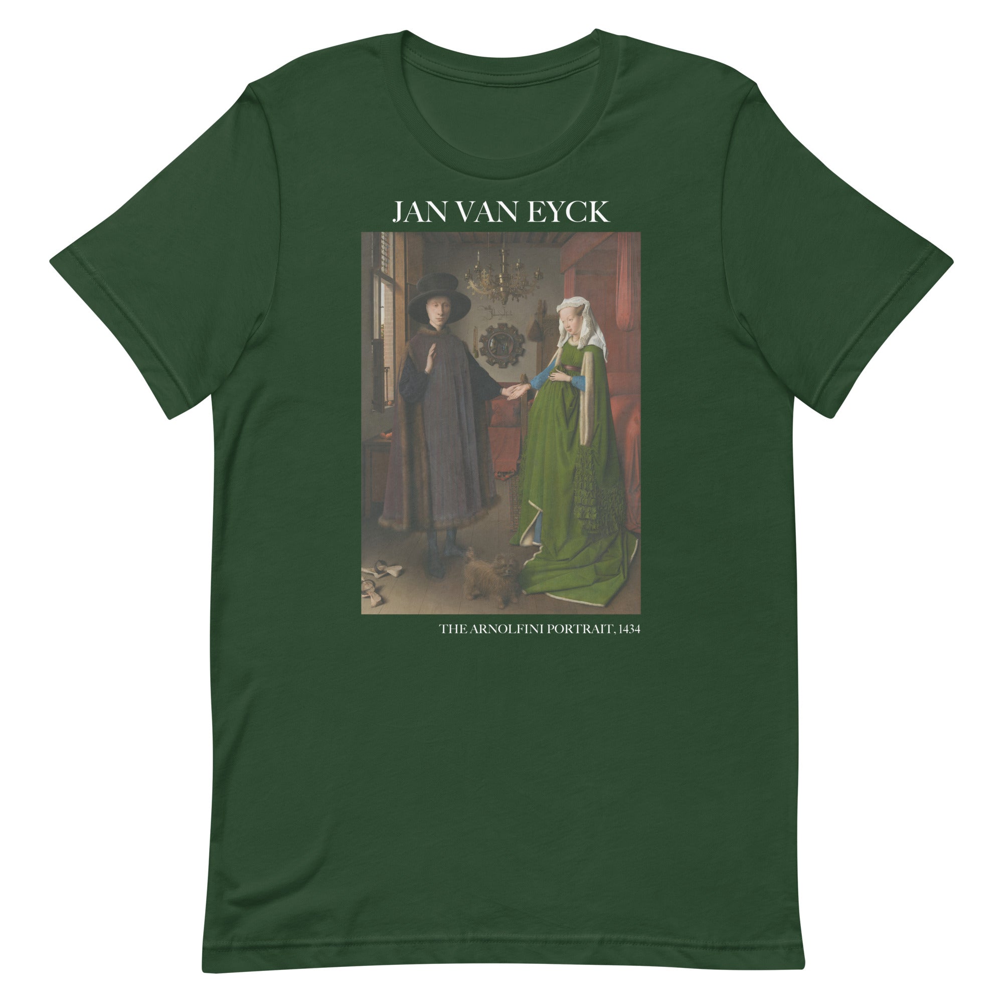 Jan van Eyck 'Het portret van Arnolfini' ("The Arnolfini Portrait") Beroemd Schilderij T-Shirt | Unisex Klassiek Kunst T-shirt