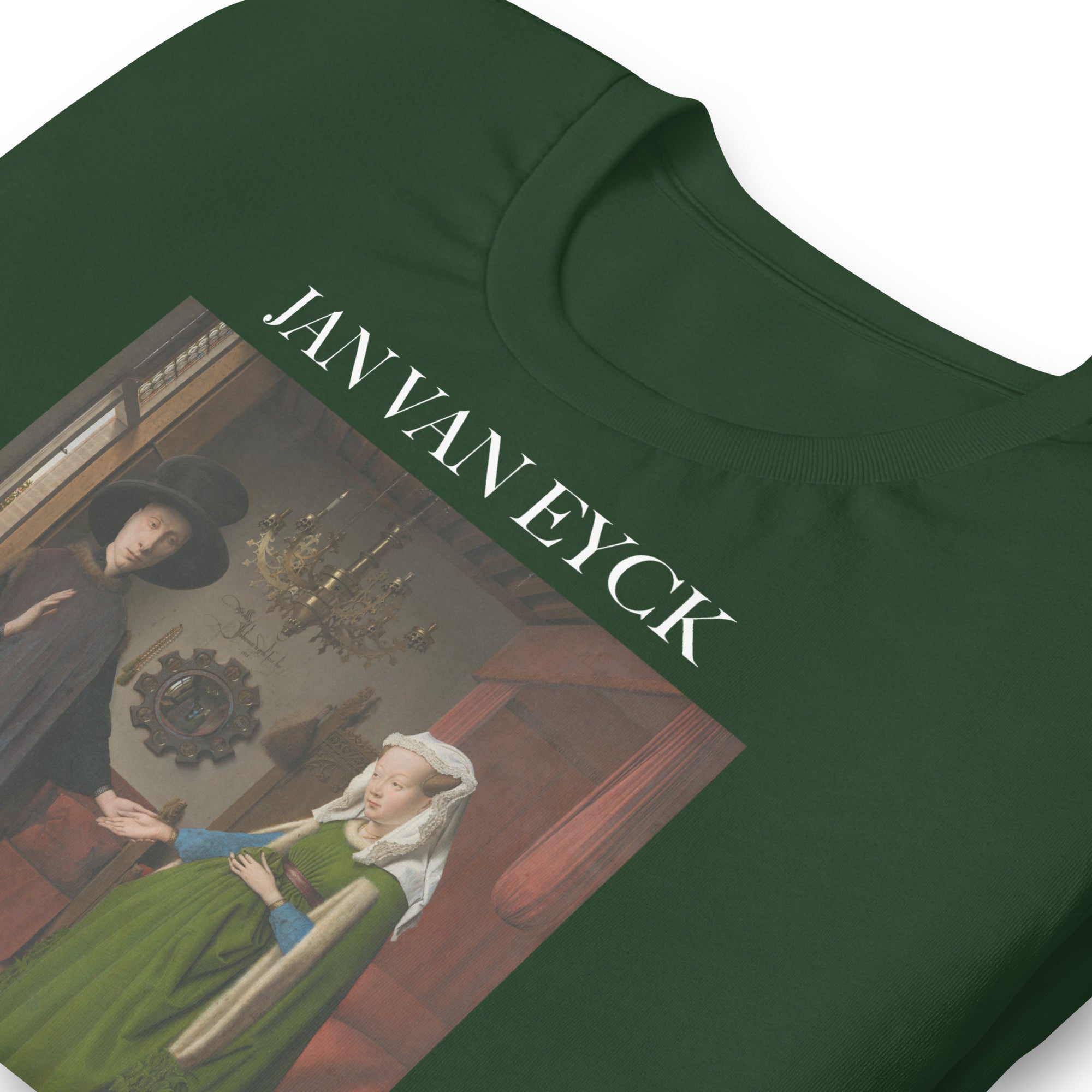 Jan van Eyck 'Het portret van Arnolfini' ("The Arnolfini Portrait") Beroemd Schilderij T-Shirt | Unisex Klassiek Kunst T-shirt