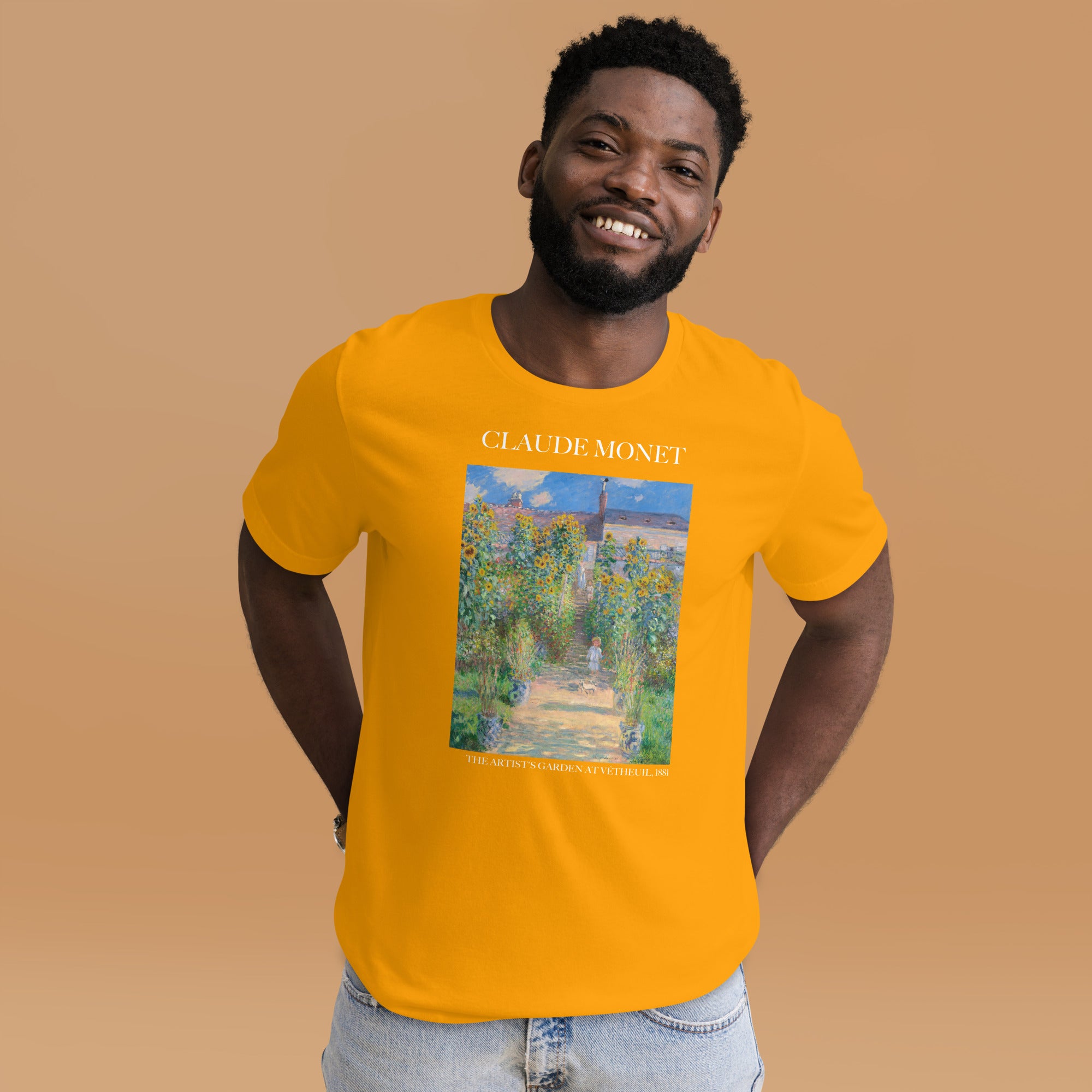 Claude Monet 'De tuin van de kunstenaar in Vétheuil' Beroemd schilderij T-shirt | Unisex klassiek kunst-T-shirt