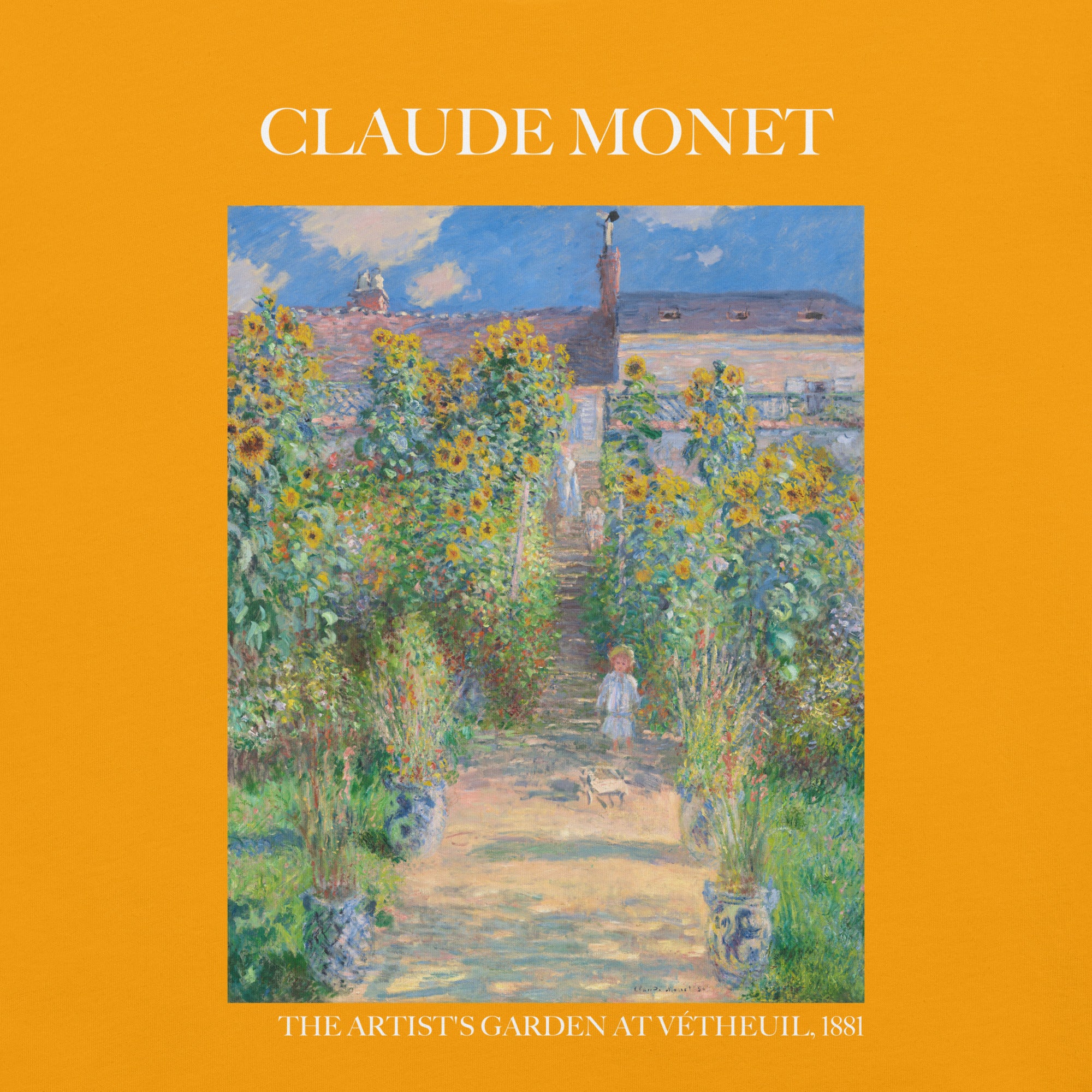 Claude Monet 'De tuin van de kunstenaar in Vétheuil' Beroemd schilderij T-shirt | Unisex klassiek kunst-T-shirt