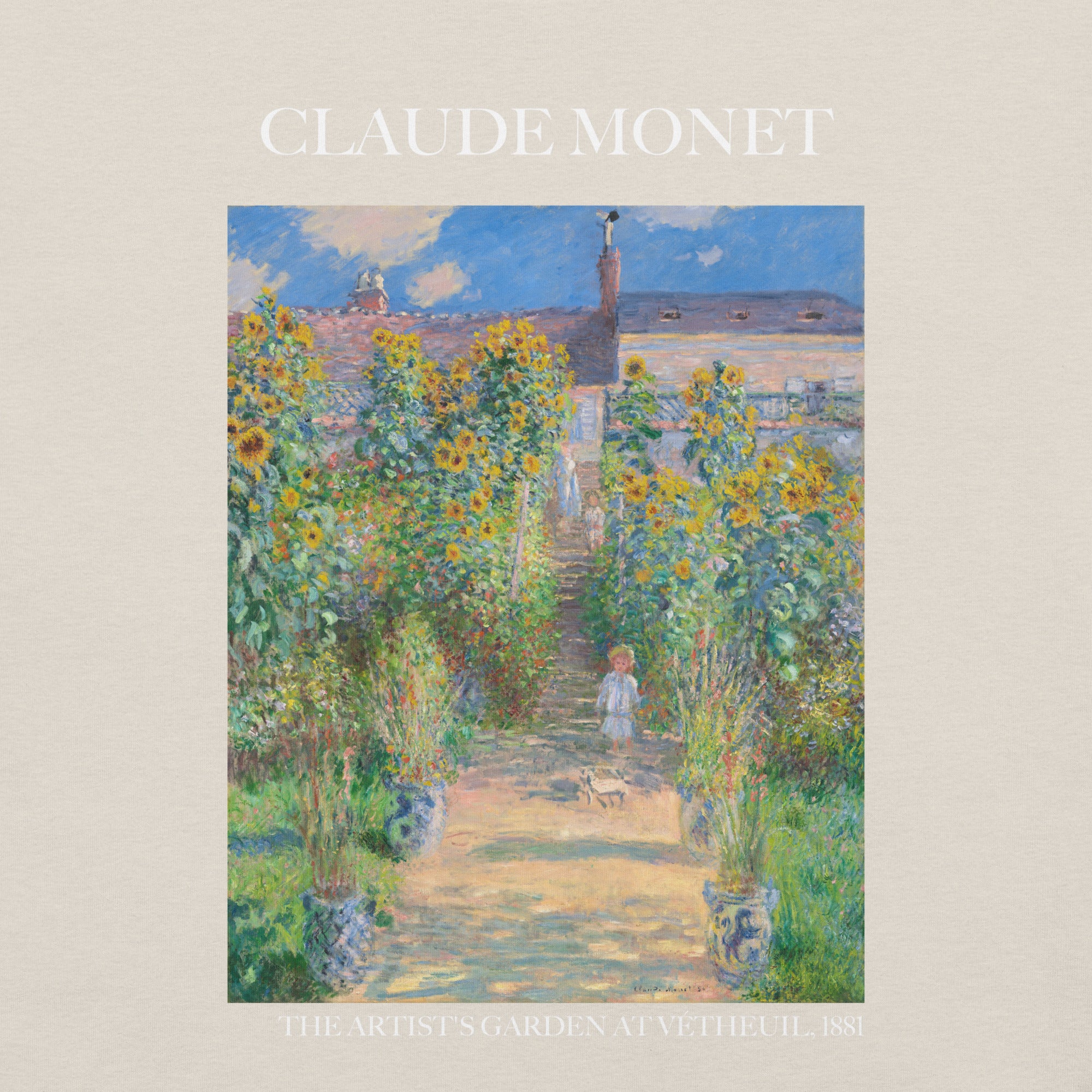 Claude Monet 'De tuin van de kunstenaar in Vétheuil' Beroemd schilderij T-shirt | Unisex klassiek kunst-T-shirt