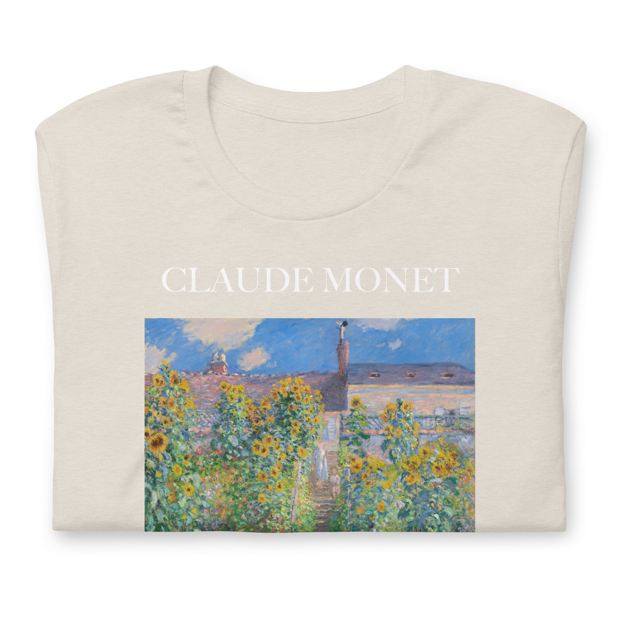 Claude Monet 'De tuin van de kunstenaar in Vétheuil' Beroemd schilderij T-shirt | Unisex klassiek kunst-T-shirt