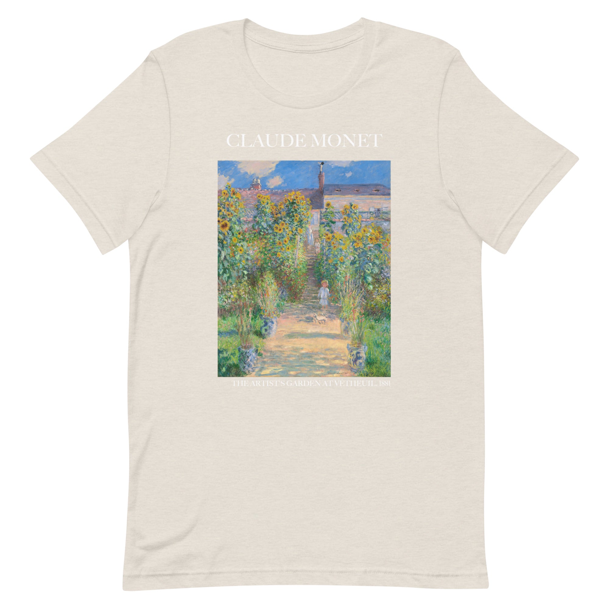 Claude Monet 'De tuin van de kunstenaar in Vétheuil' Beroemd schilderij T-shirt | Unisex klassiek kunst-T-shirt