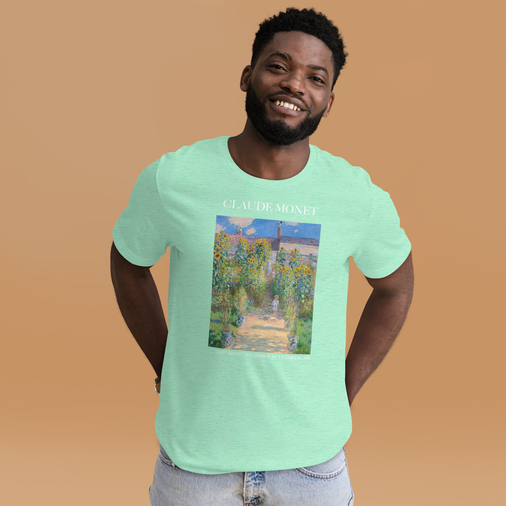 Claude Monet 'De tuin van de kunstenaar in Vétheuil' Beroemd schilderij T-shirt | Unisex klassiek kunst-T-shirt